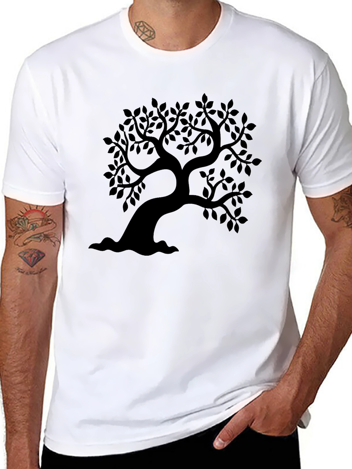 Black Tree Graphic Tee - Nature Inspired Menswear