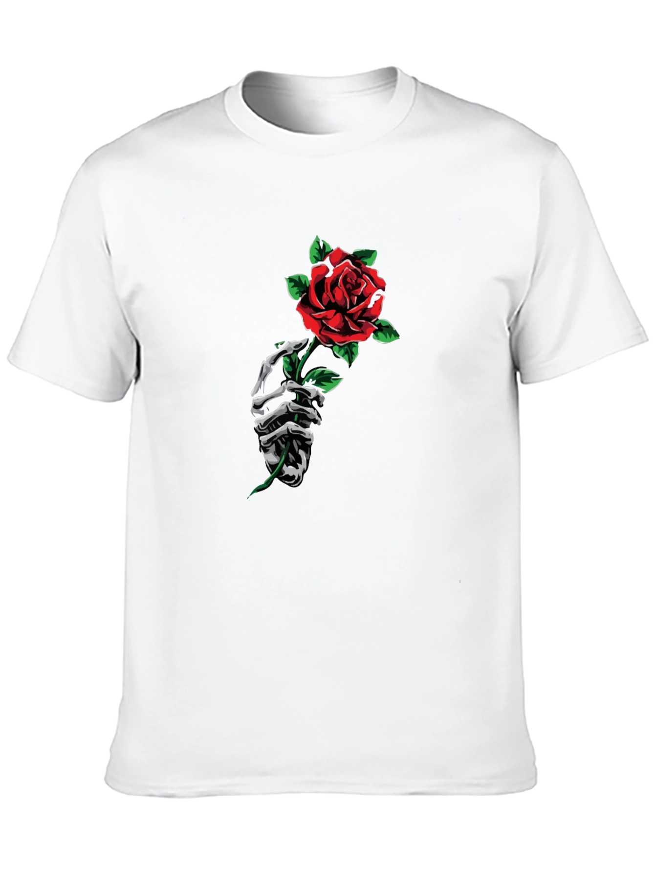 Skeleton Hand Rose Graphic Tee - Black T-Shirt