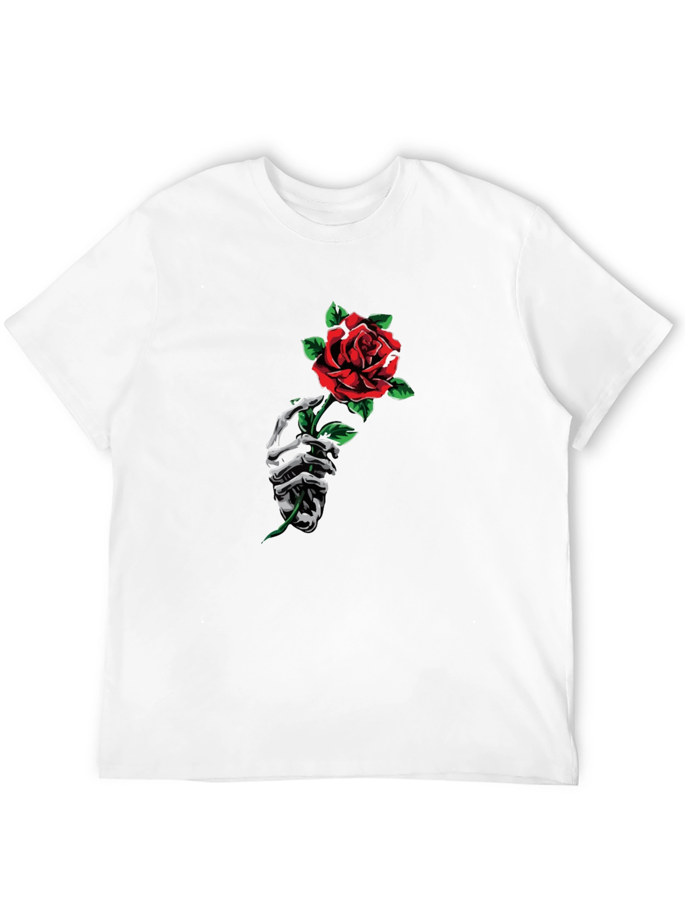 Skeleton Hand Rose Graphic Tee - Black T-Shirt