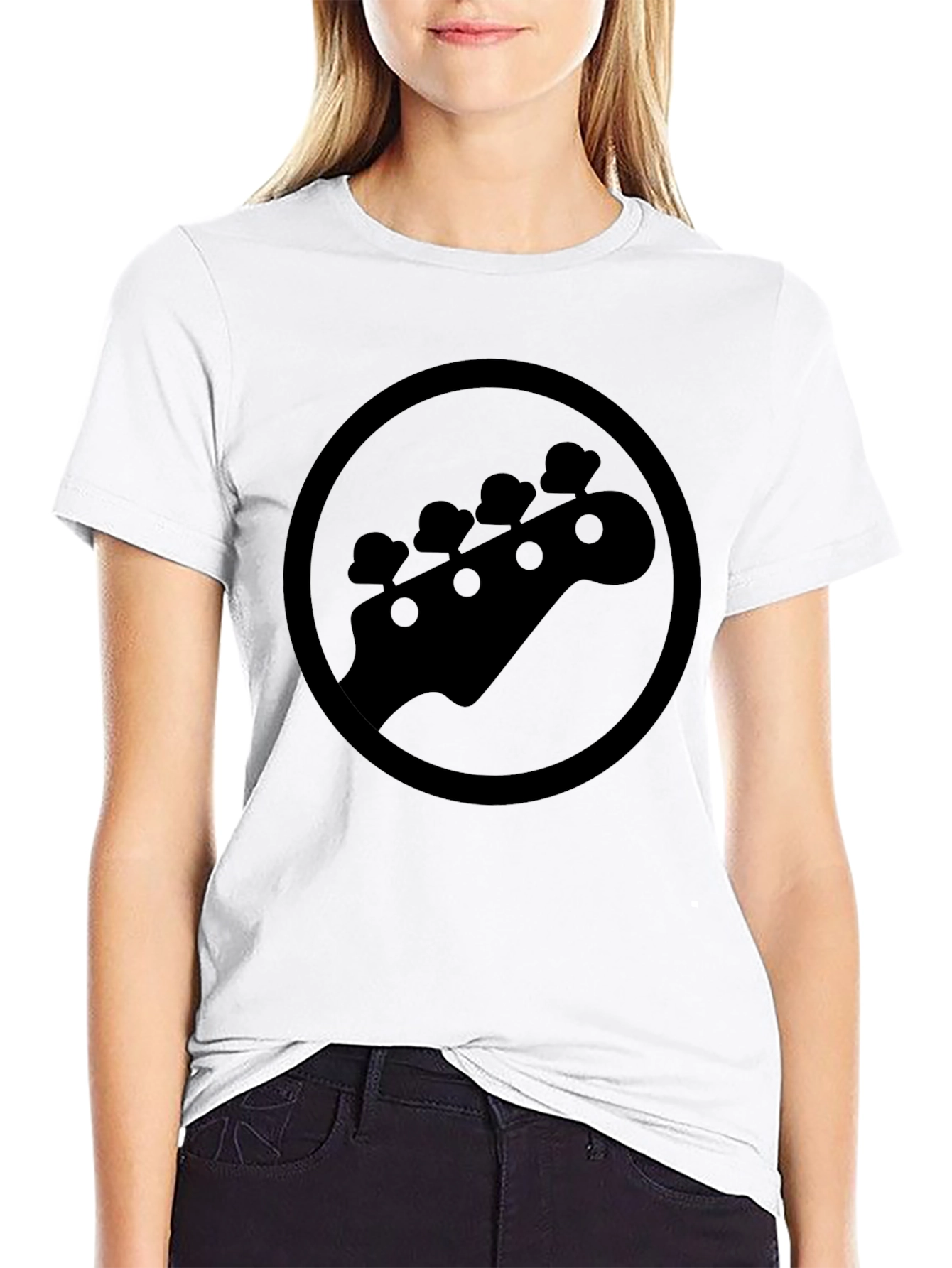 Bass Guitar Headstock T-Shirt - Black