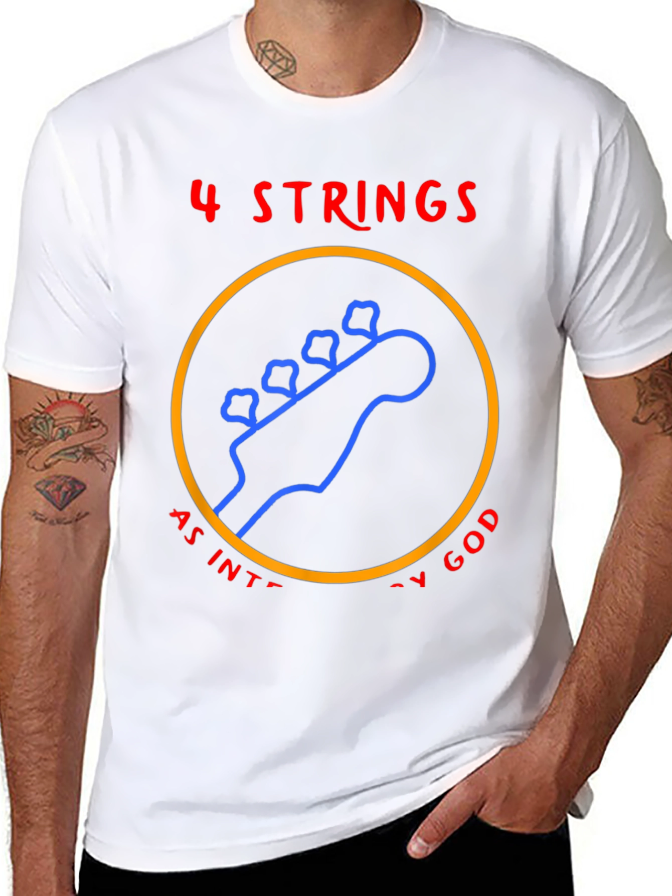 4 Strings Guitar T-Shirt - Music Lover Tee