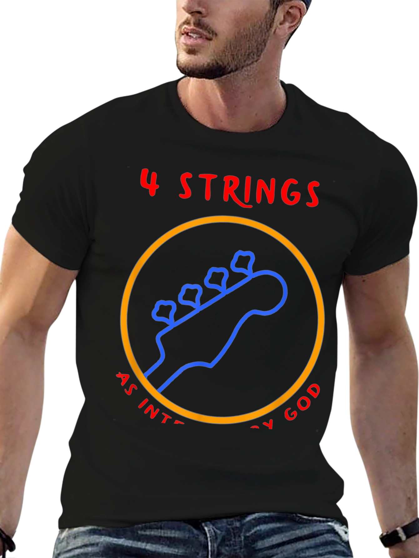 4 Strings Guitar T-Shirt - Music Lover Tee