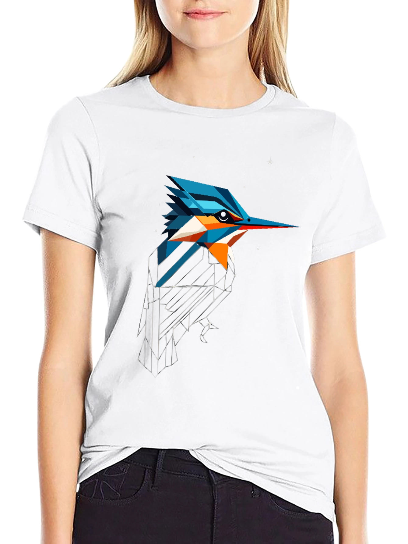 Geometric Kingfisher Graphic Tee