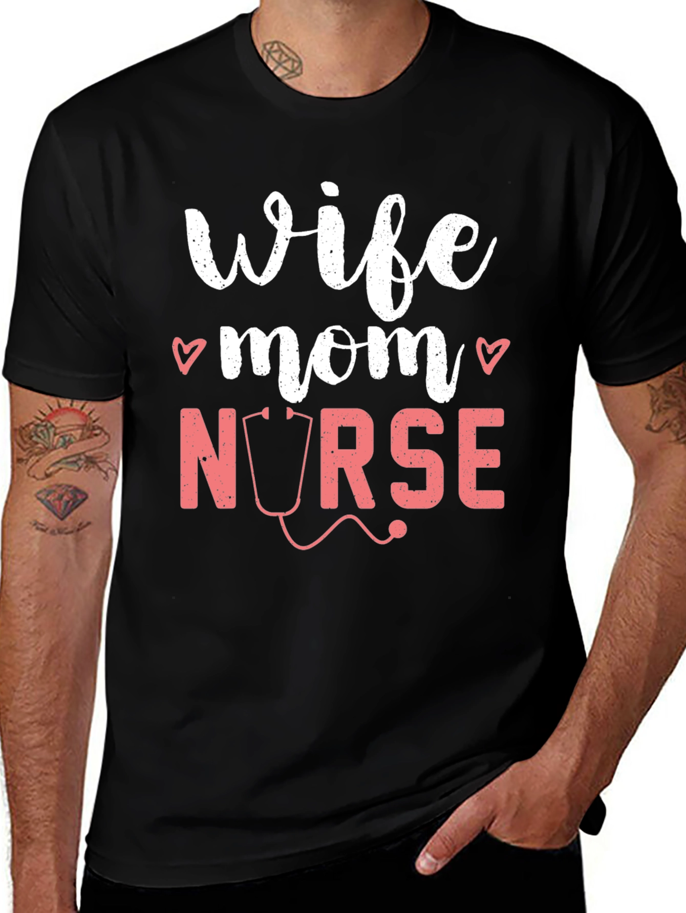 Wife Mom Nurse Graphic T-Shirt