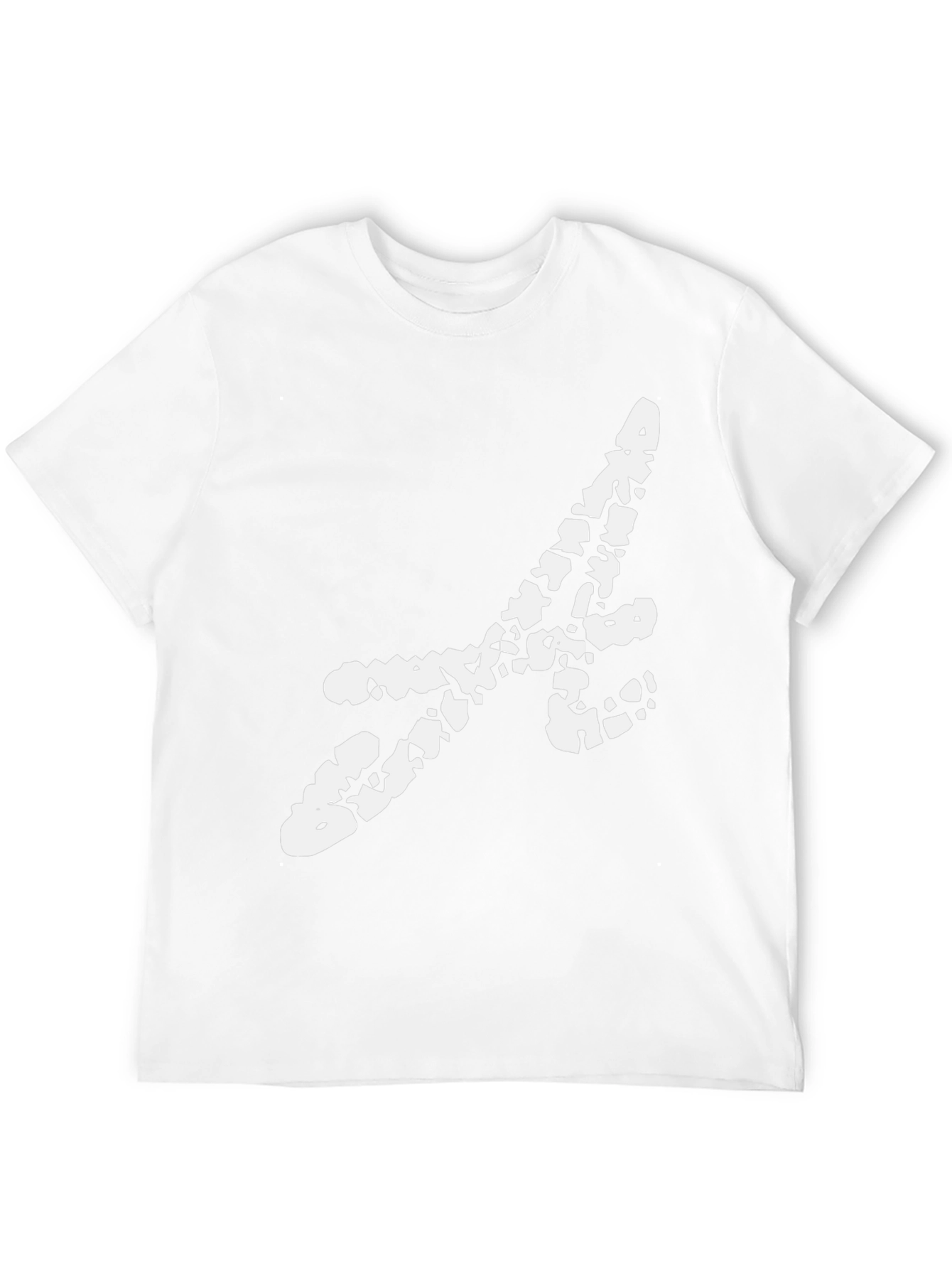 Black Tee with Abstract White Initial Design