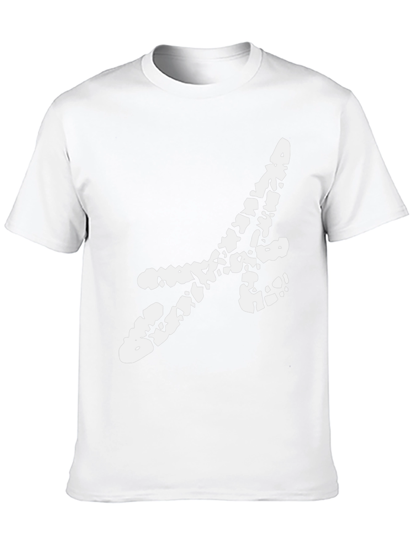 Black Tee with Abstract White Initial Design