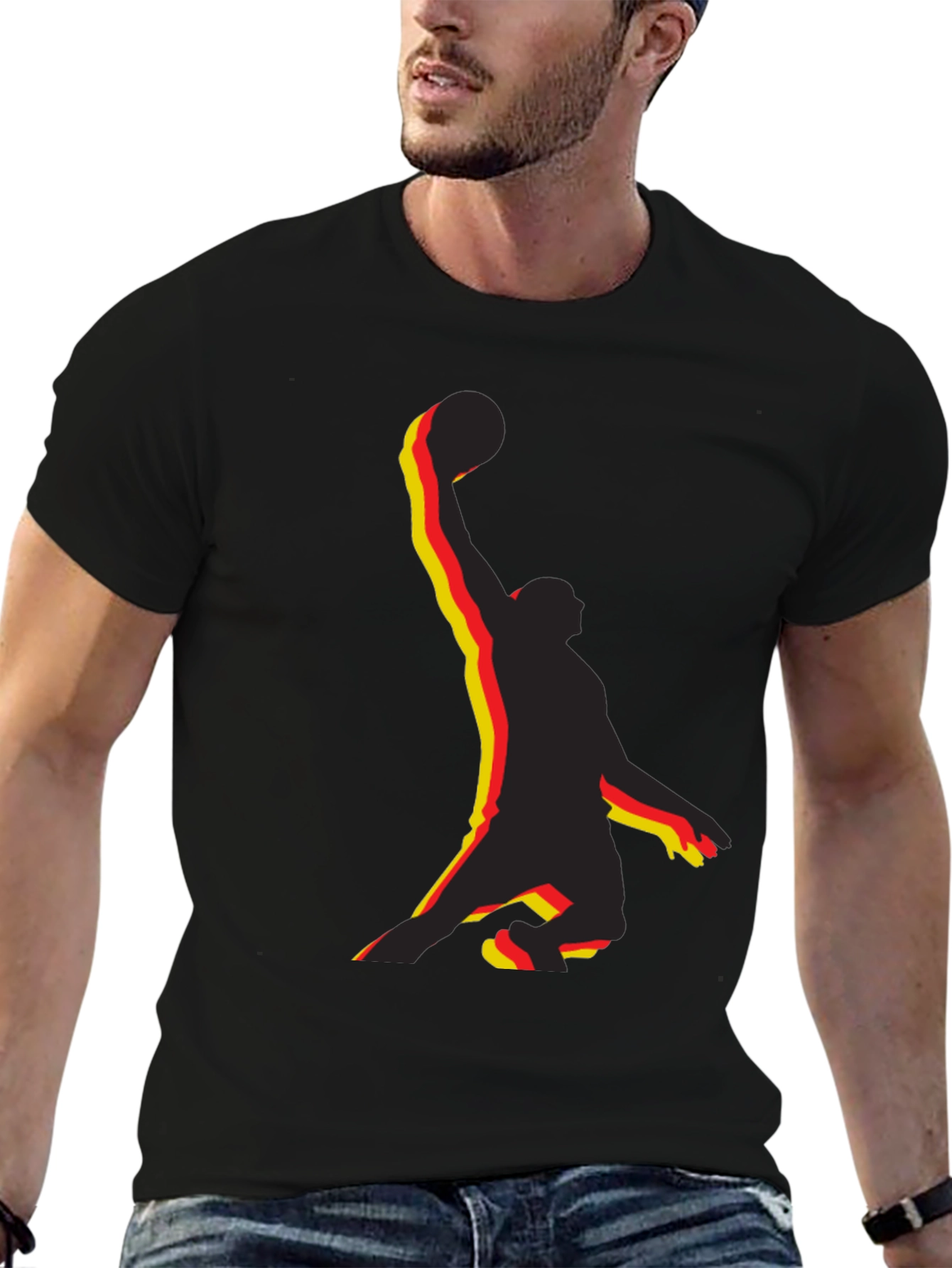 Basketball Player Graphic Tee - Black