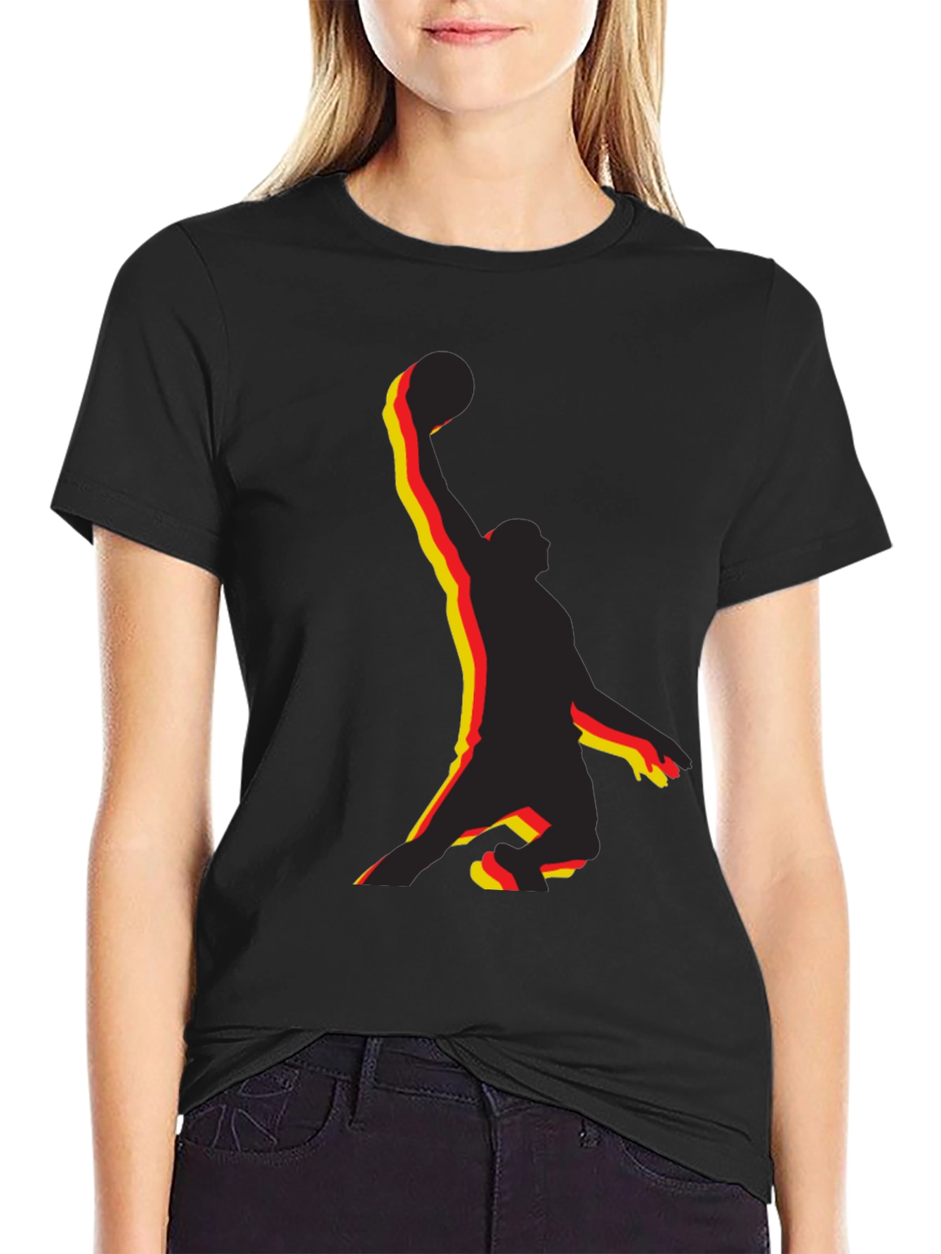 Basketball Player Graphic Tee - Black