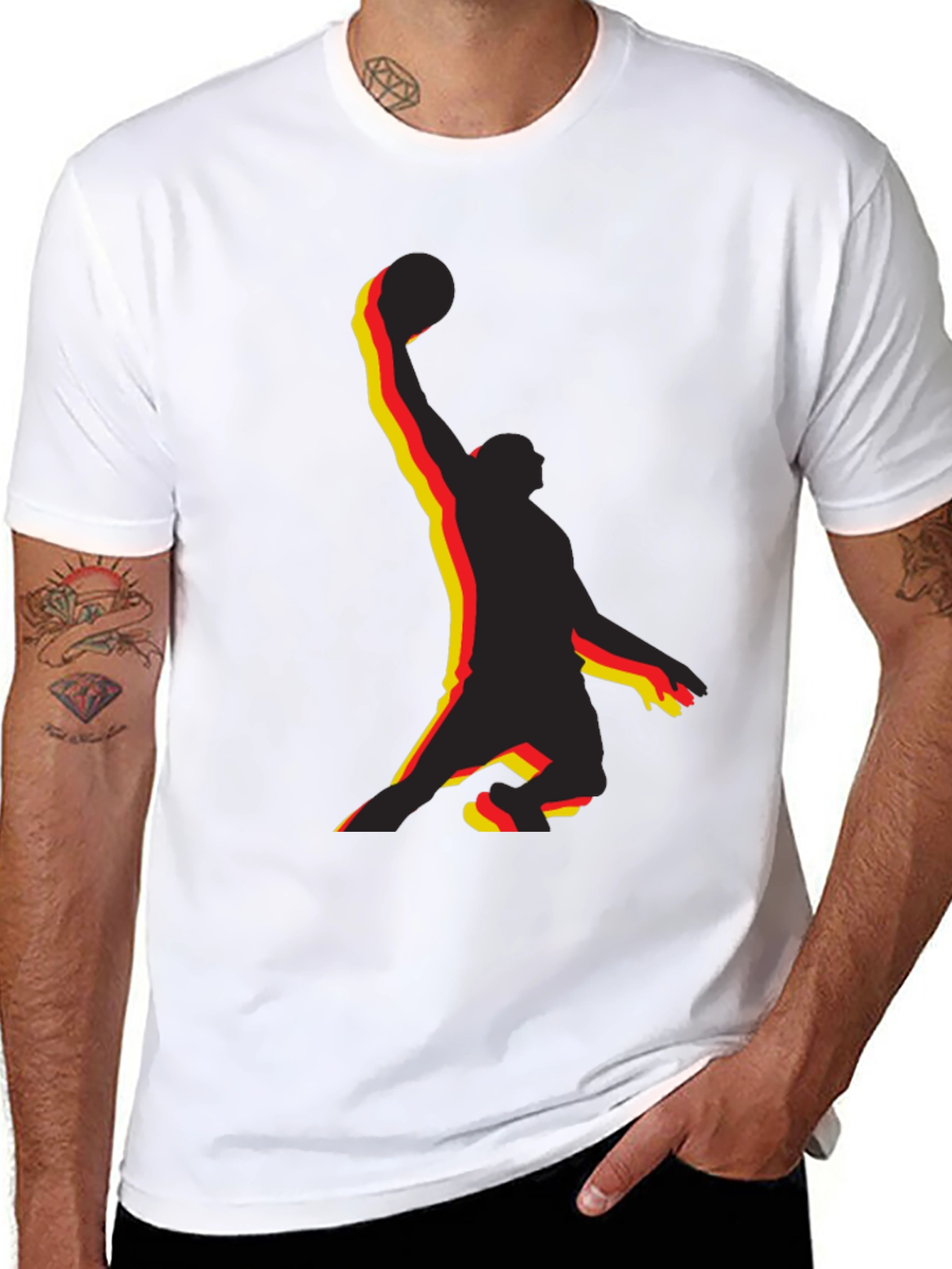 Basketball Player Graphic Tee - Black