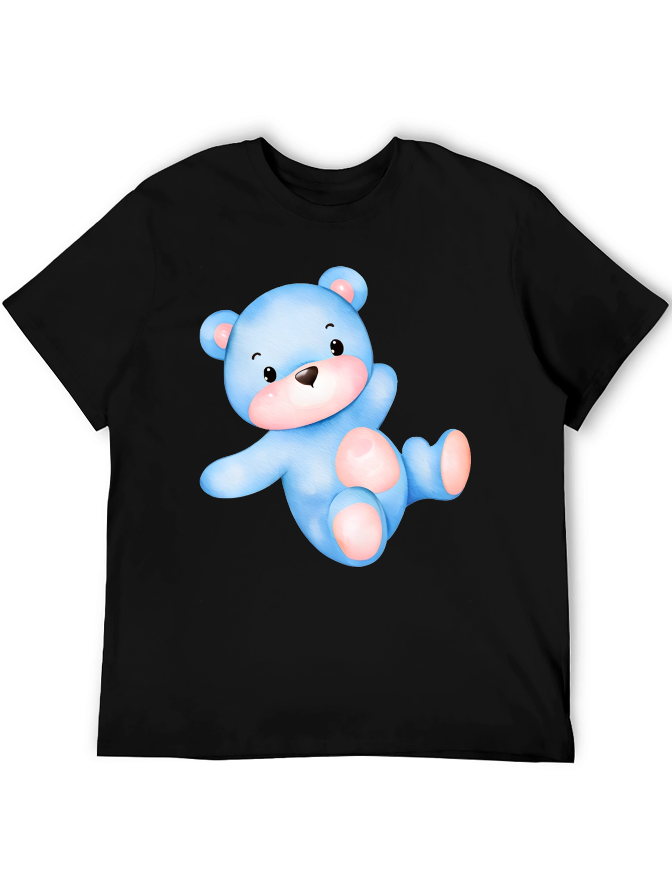 Cute Blue Teddy Bear Graphic Tee