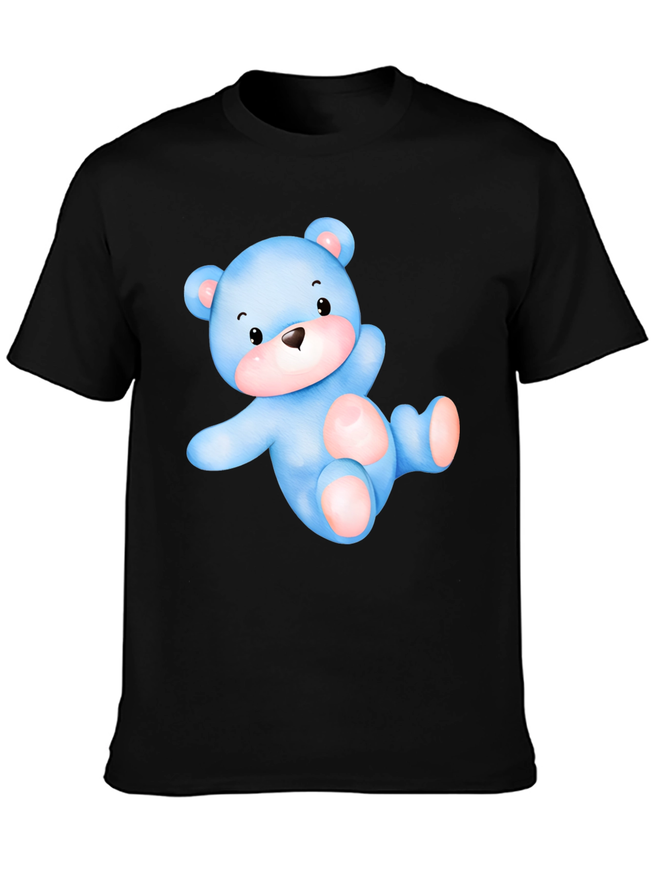 Cute Blue Teddy Bear Graphic Tee