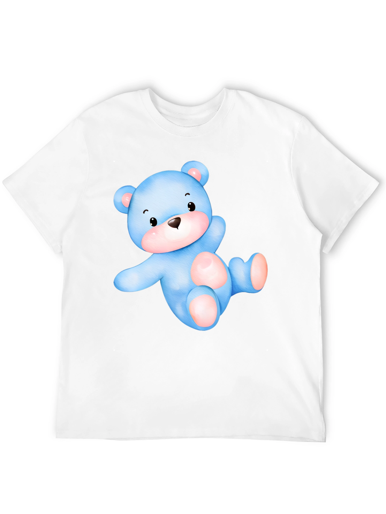 Cute Blue Teddy Bear Graphic Tee