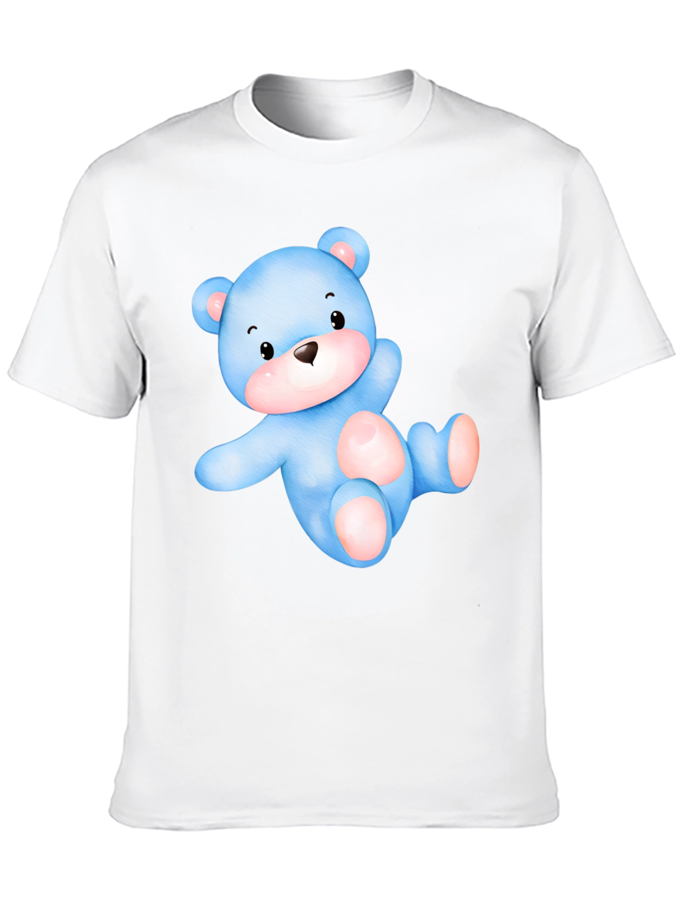Cute Blue Teddy Bear Graphic Tee