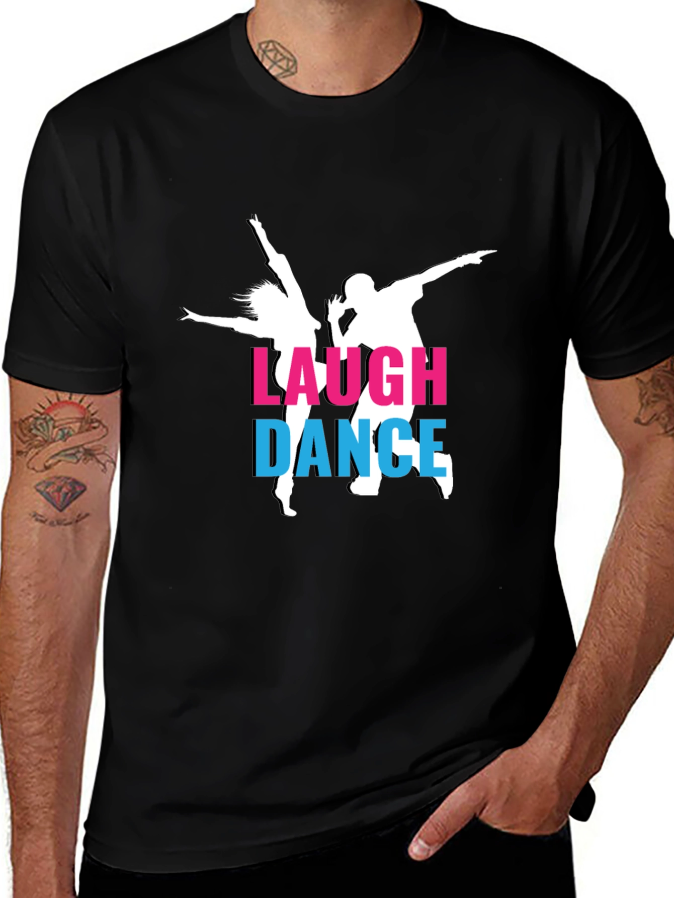 Laugh Dance T-Shirt - Stylish Black Tee
