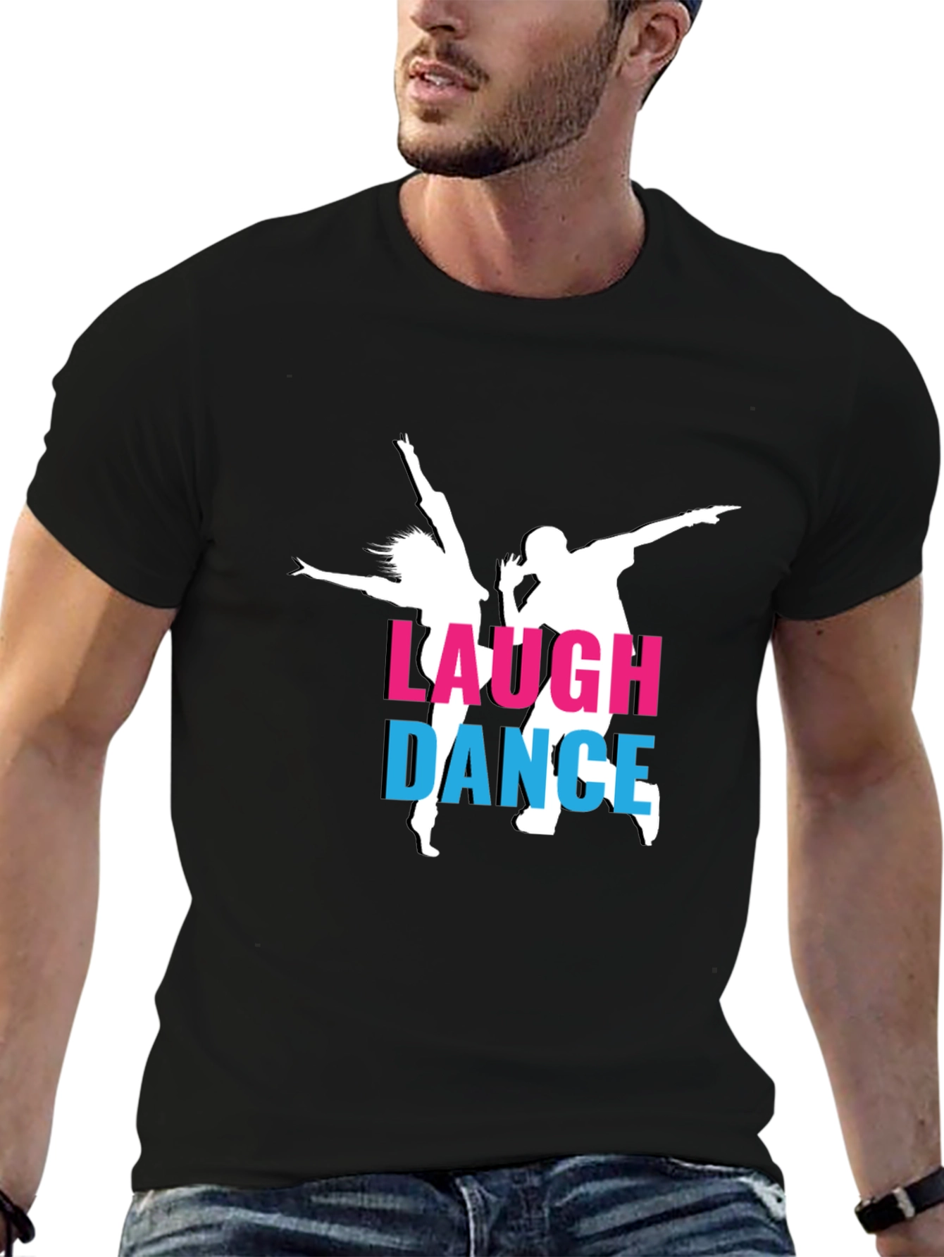 Laugh Dance T-Shirt - Stylish Black Tee