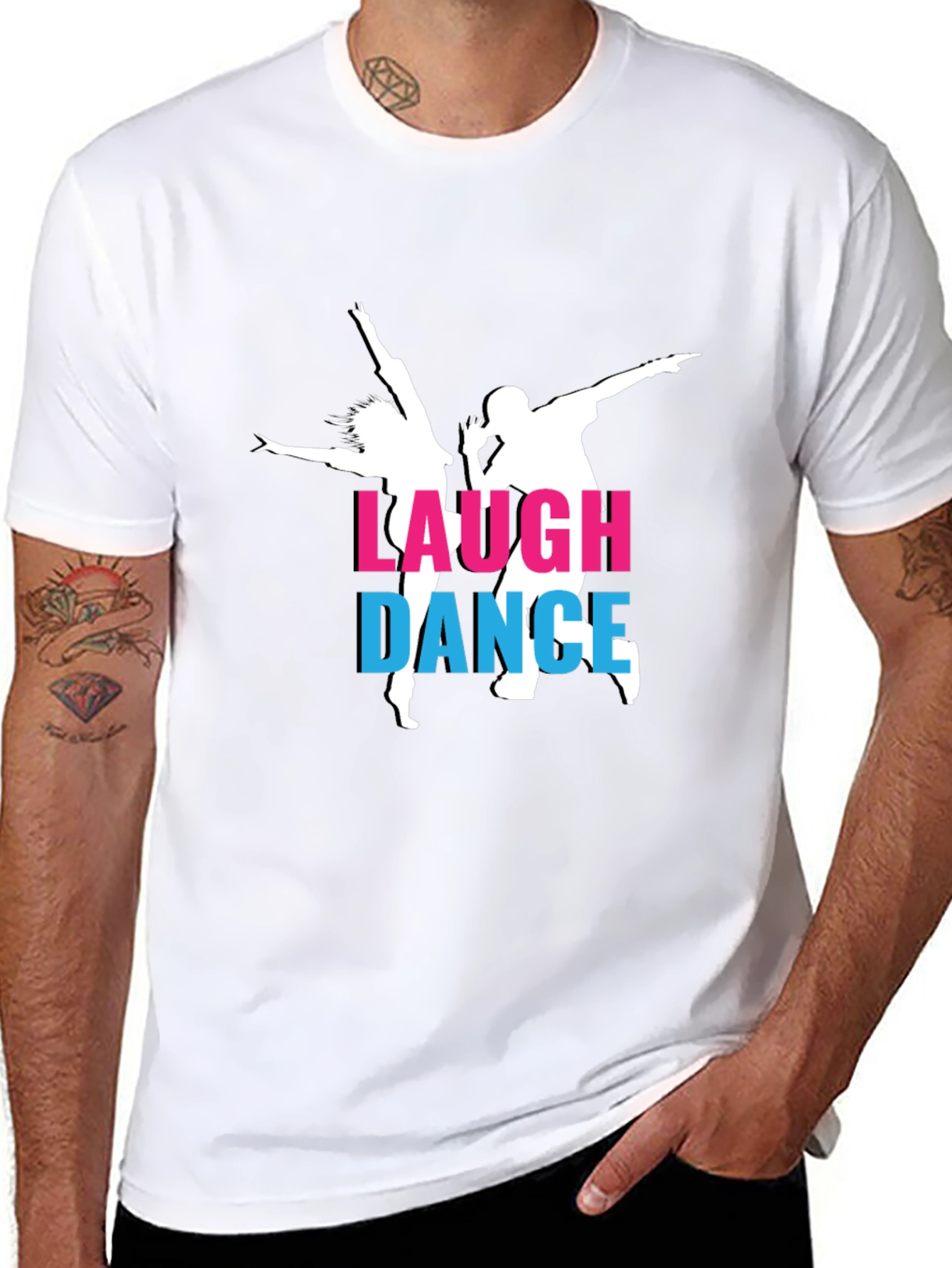Laugh Dance T-Shirt - Stylish Black Tee