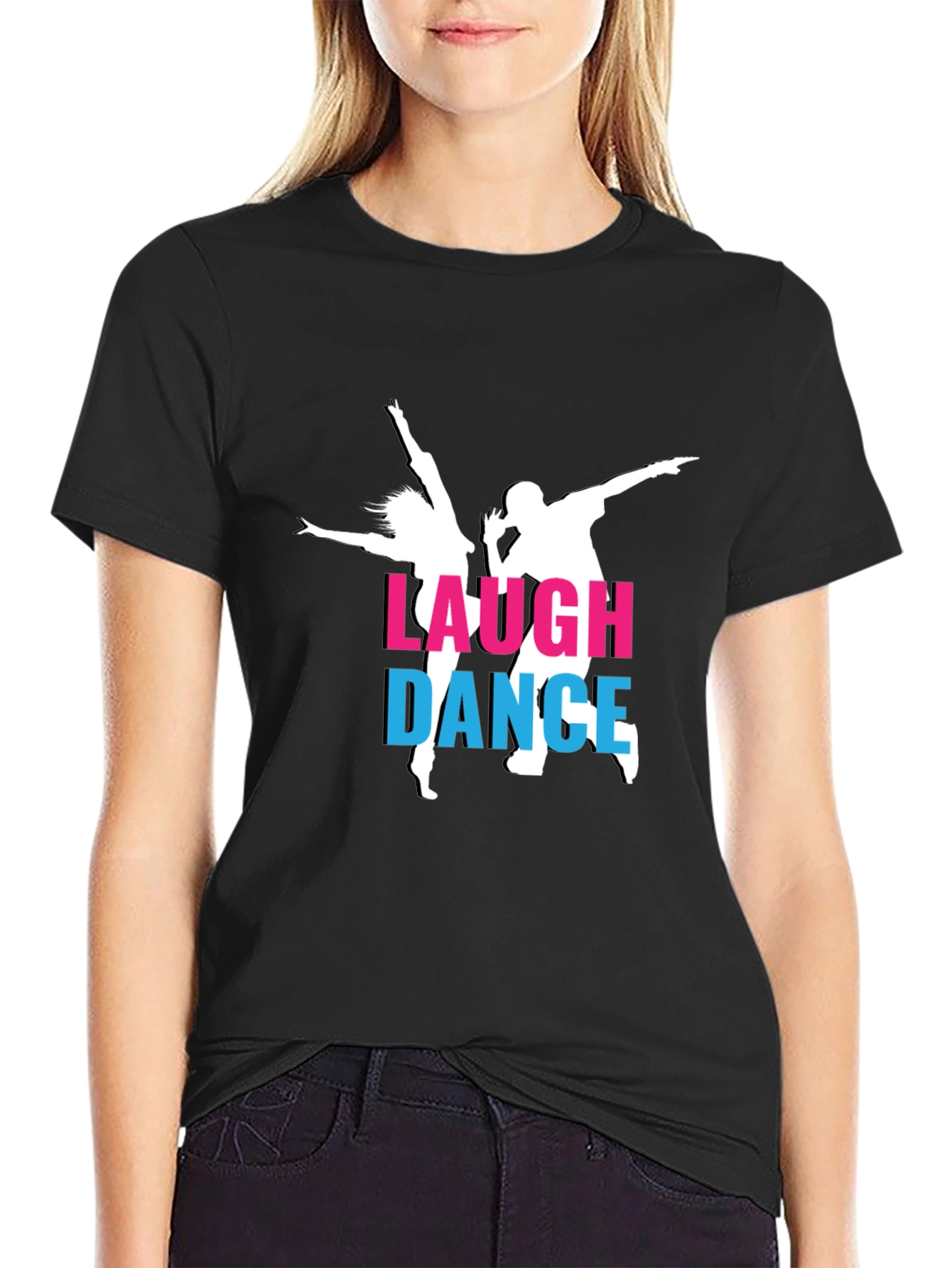Laugh Dance T-Shirt - Stylish Black Tee