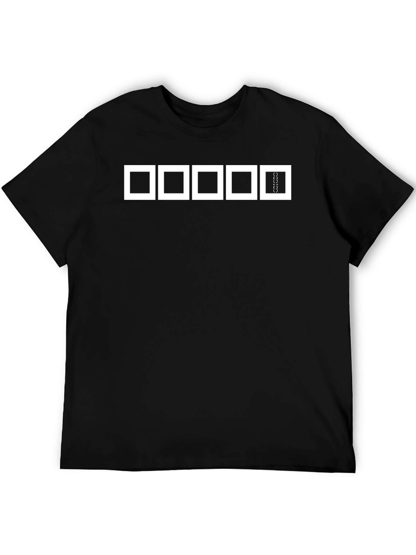 Mens Black T-Shirt with Square Design