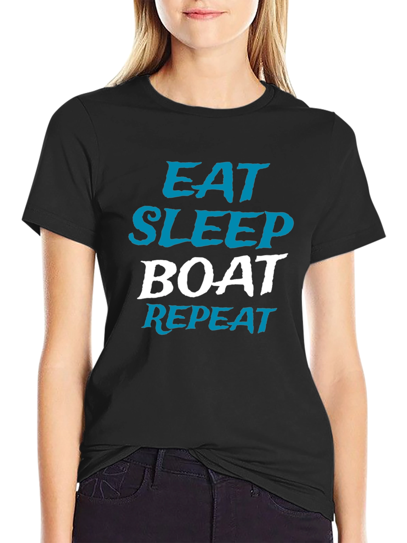 Eat Sleep Boat Repeat Graphic Tee
