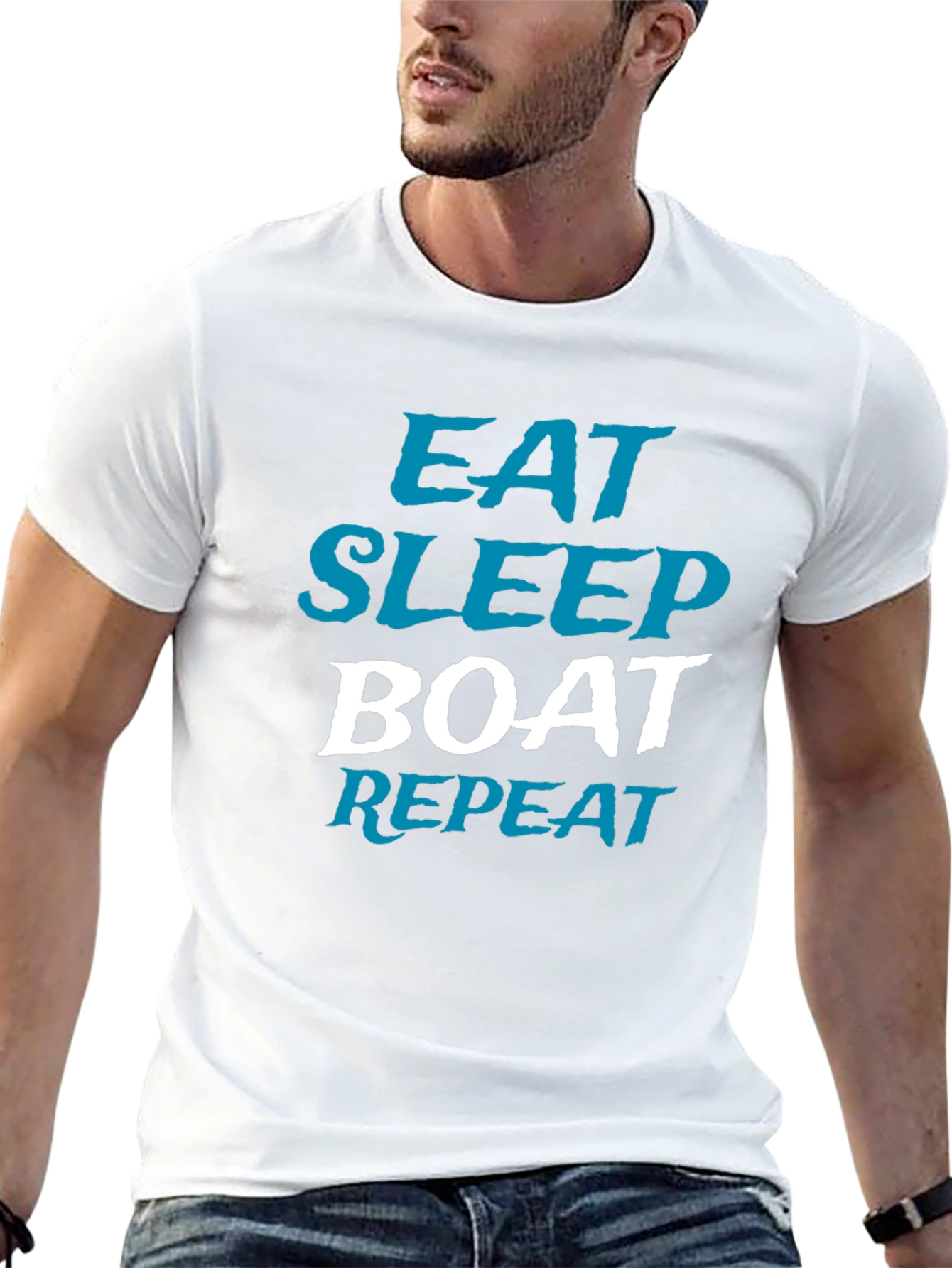 Eat Sleep Boat Repeat Graphic Tee