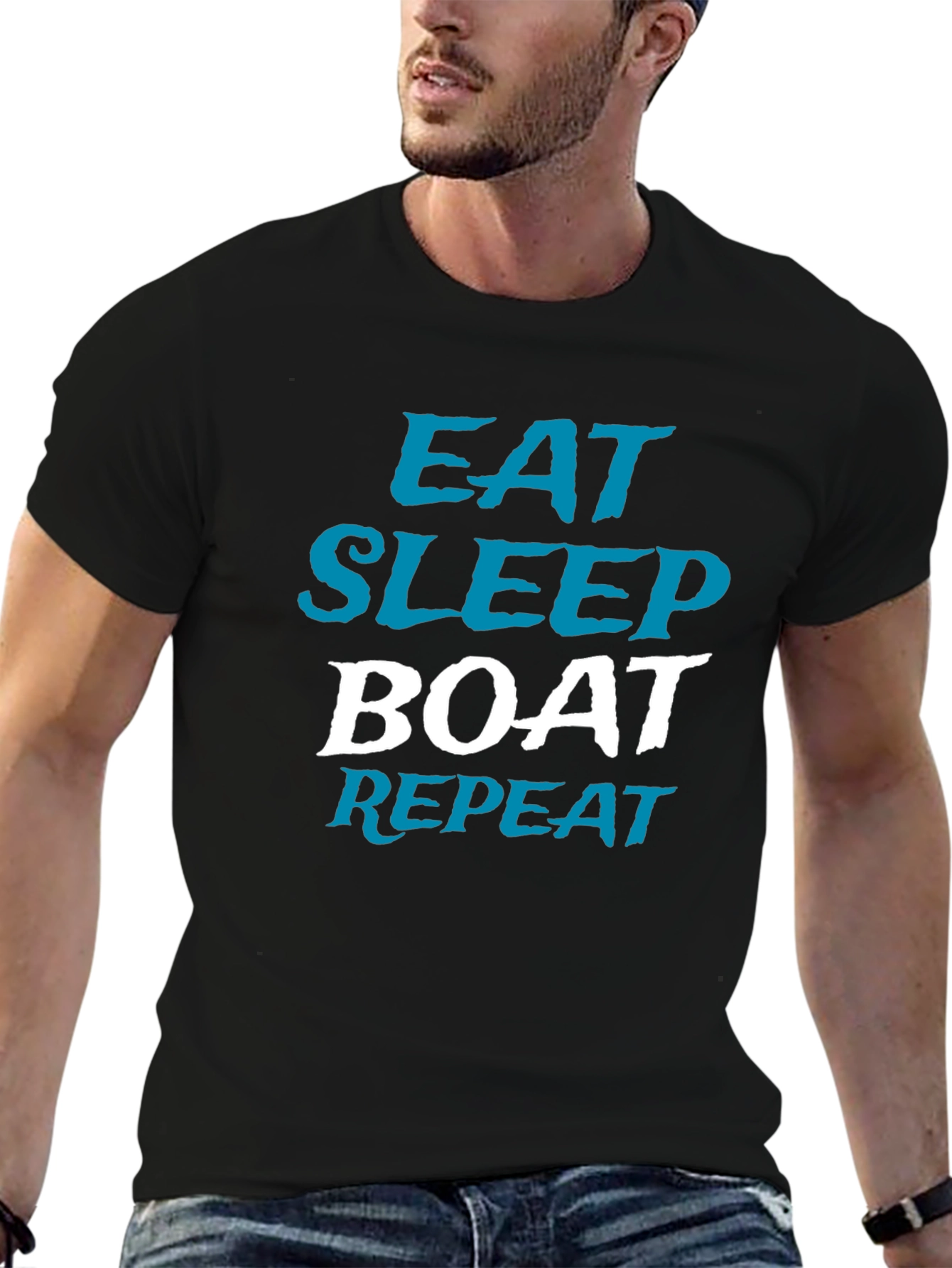 Eat Sleep Boat Repeat Graphic Tee