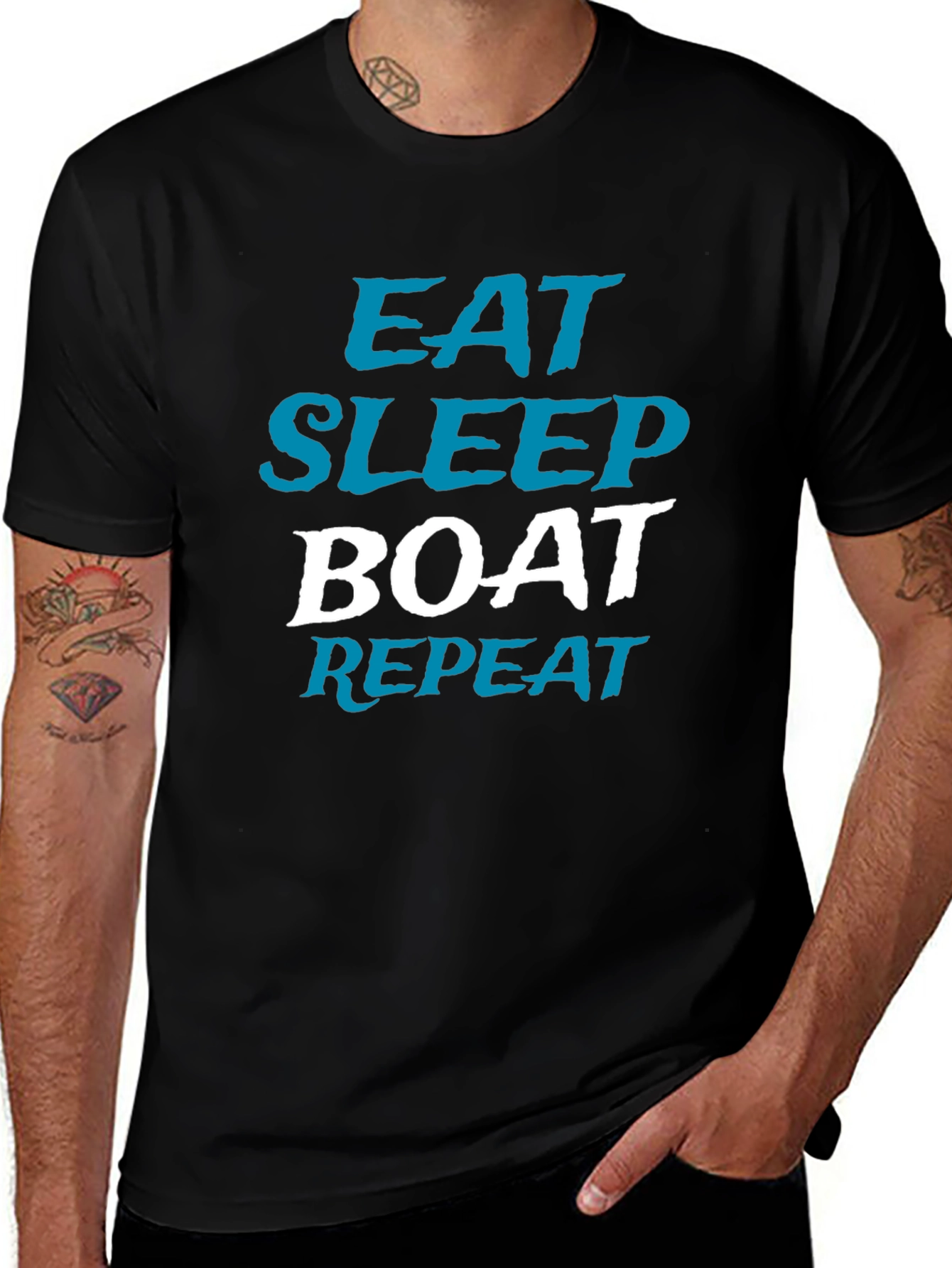 Eat Sleep Boat Repeat Graphic Tee