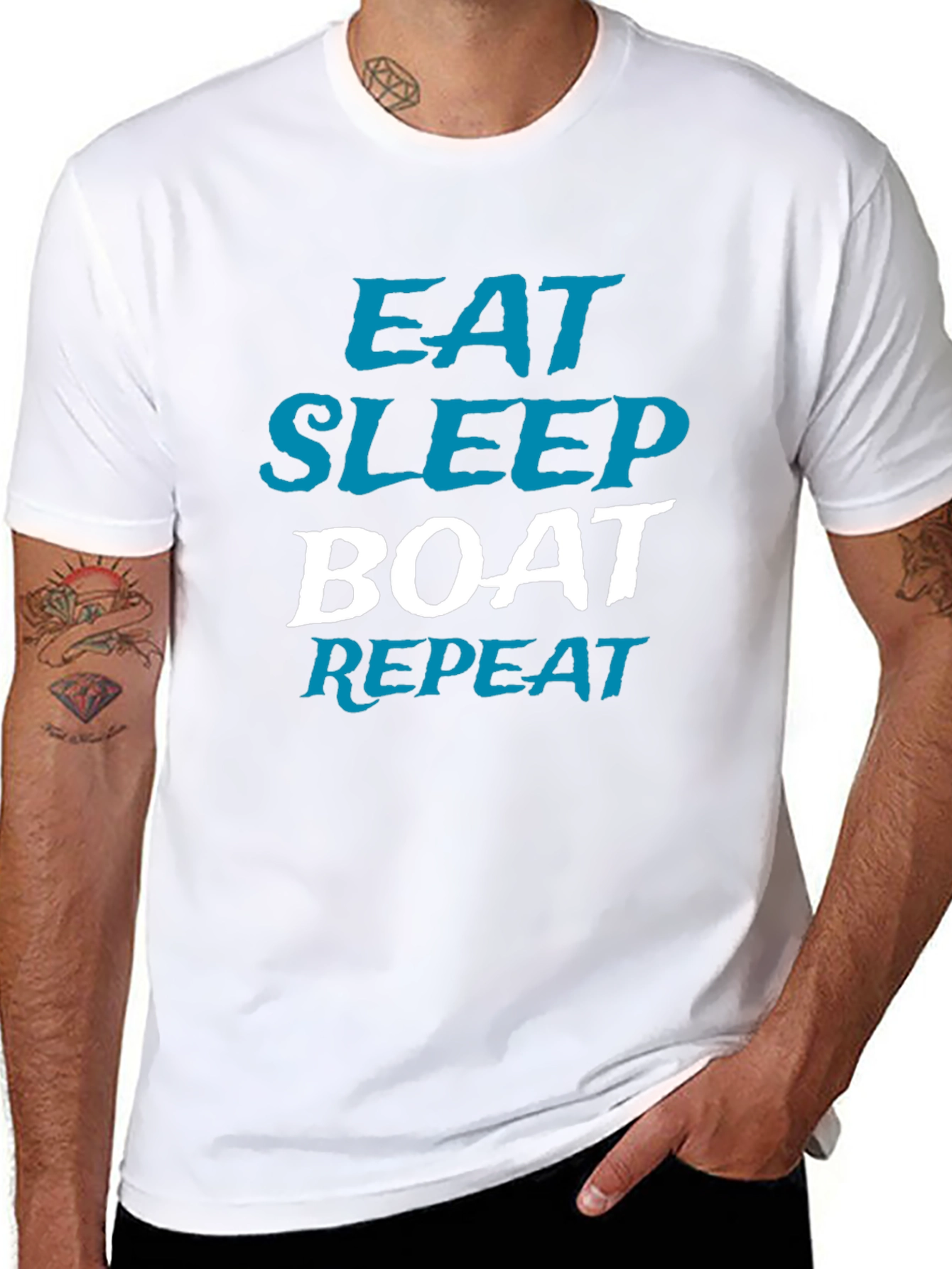 Eat Sleep Boat Repeat Graphic Tee