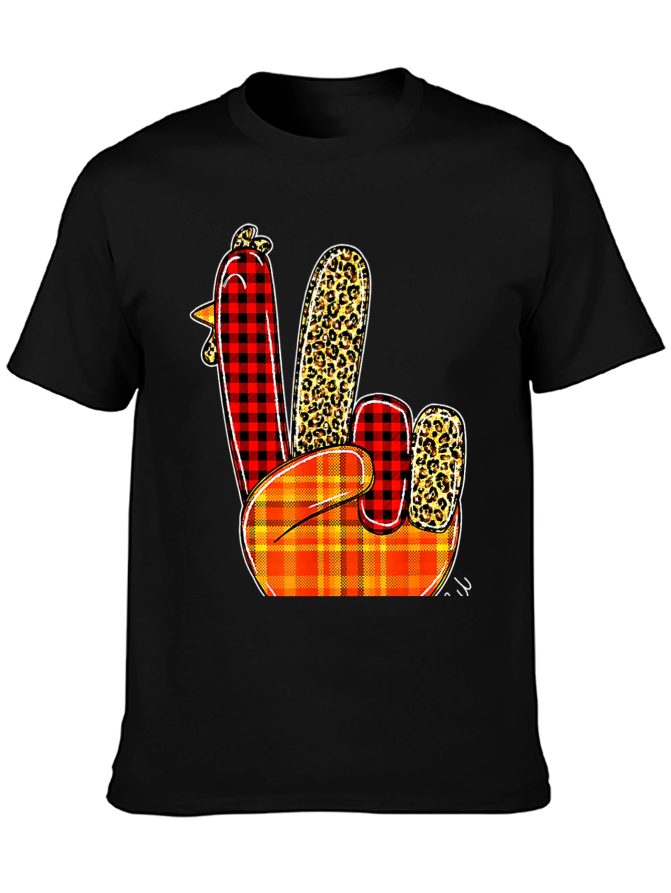 Festive Thanksgiving Turkey Peace Sign T-Shirt