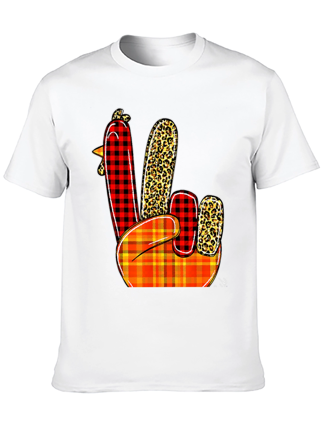 Festive Thanksgiving Turkey Peace Sign T-Shirt