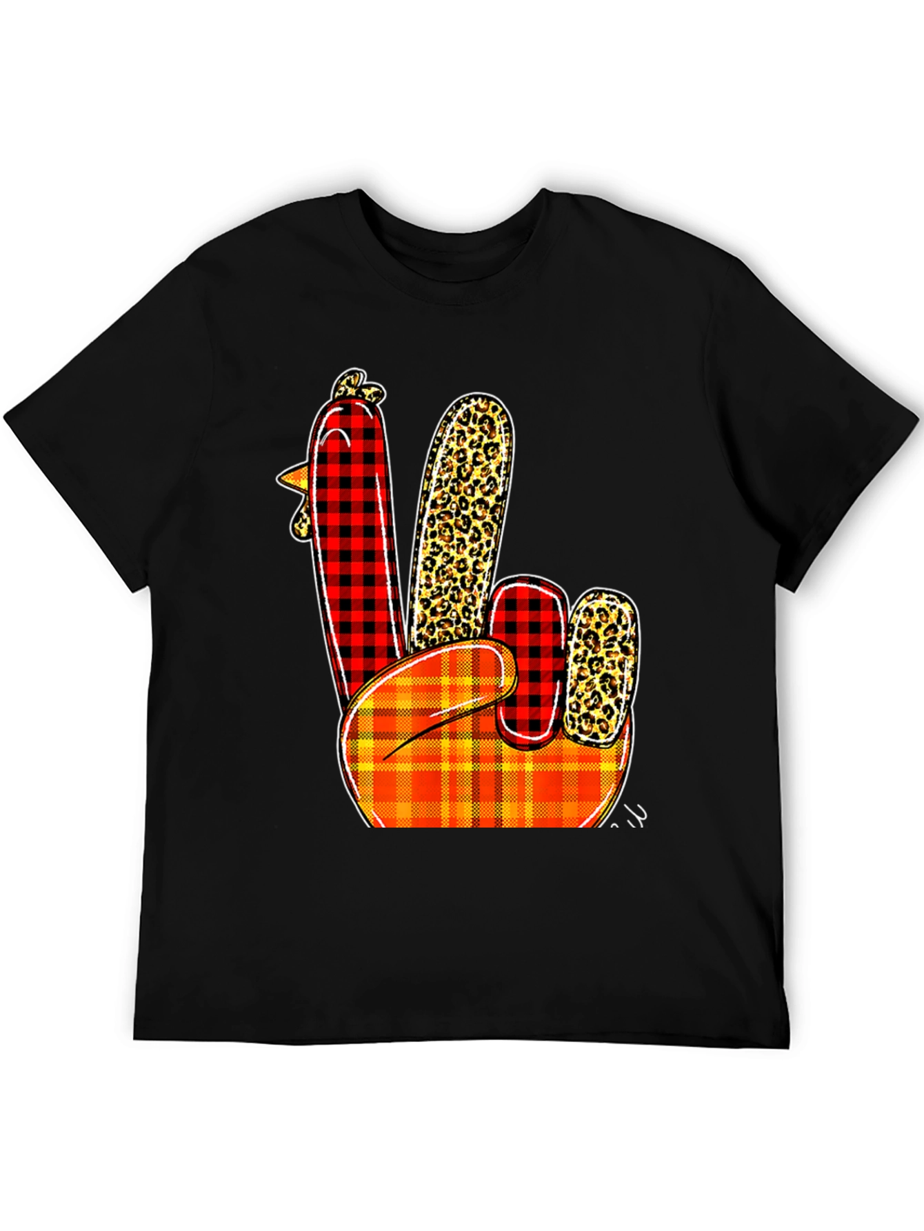 Festive Thanksgiving Turkey Peace Sign T-Shirt