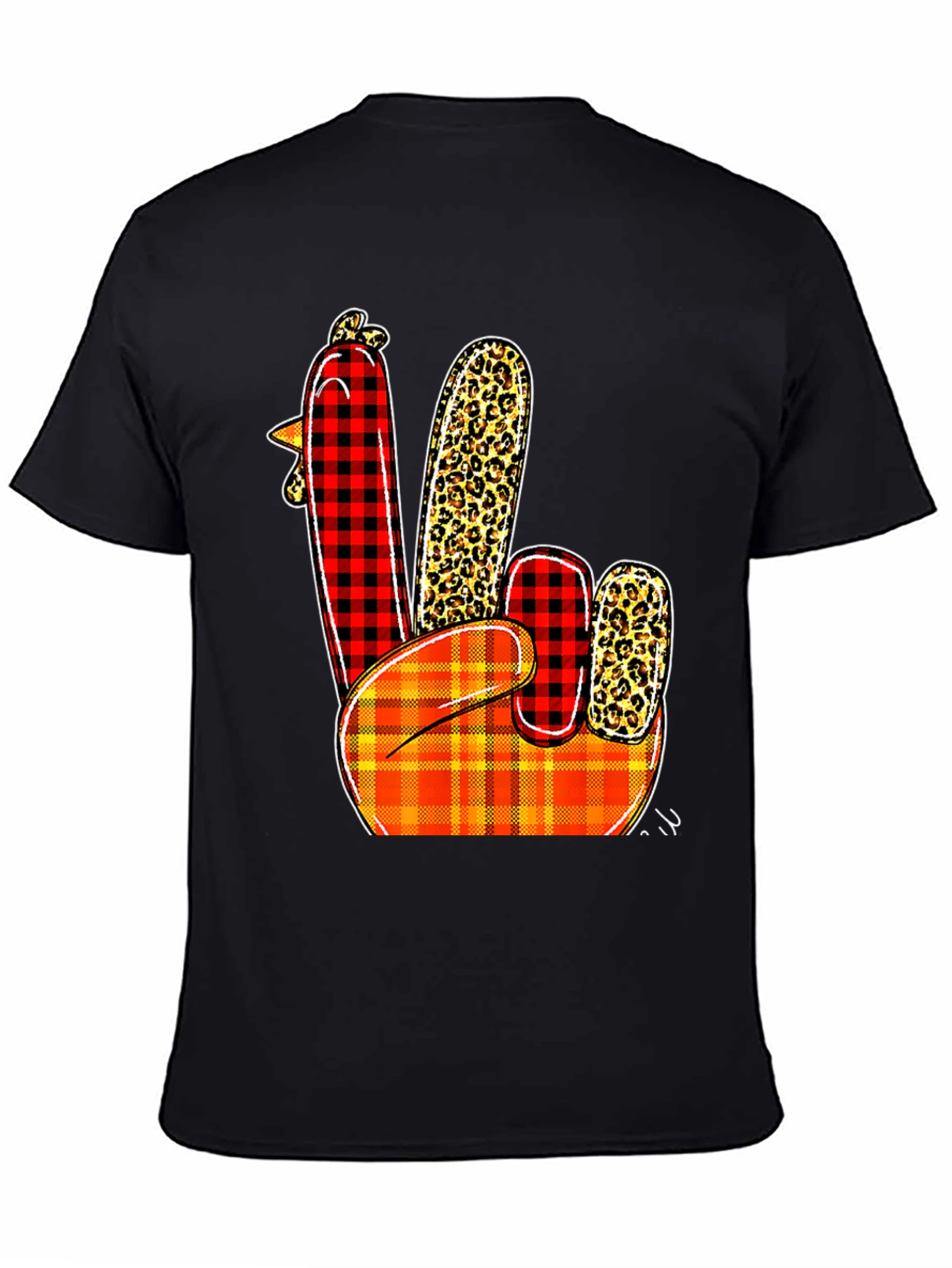 Festive Thanksgiving Turkey Peace Sign T-Shirt