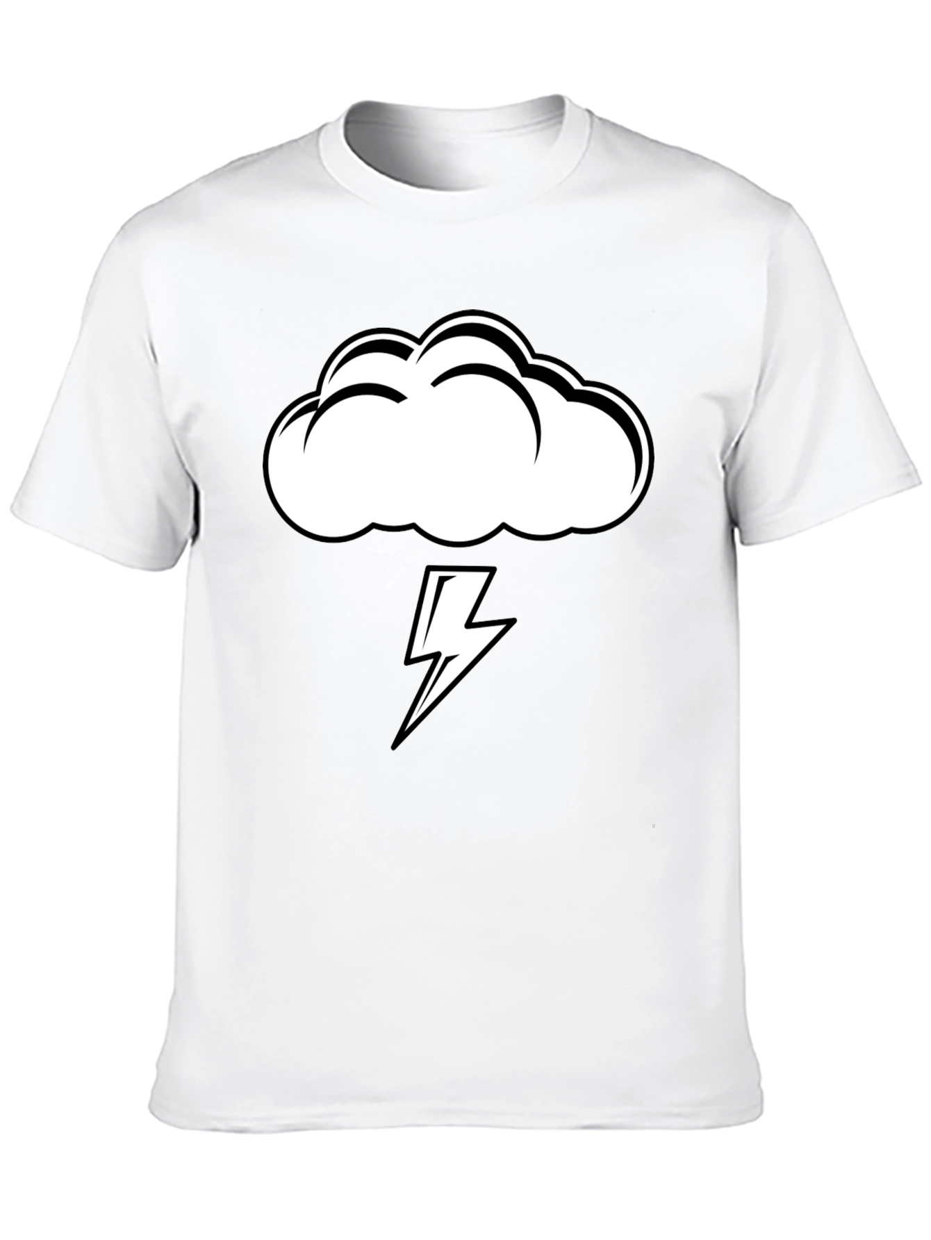 Storm Cloud Lightning Graphic Tee - Black