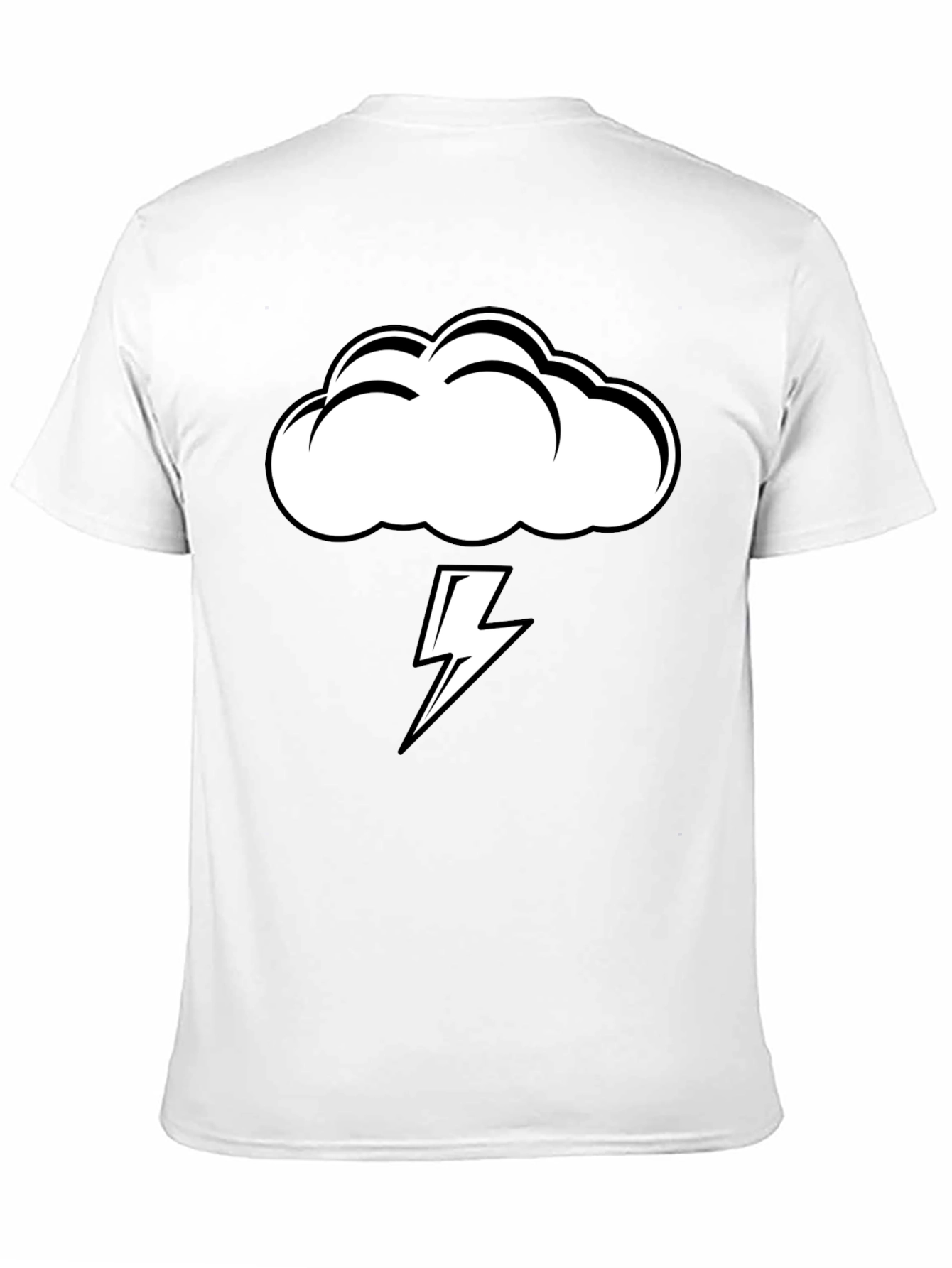 Storm Cloud Lightning Graphic Tee - Black