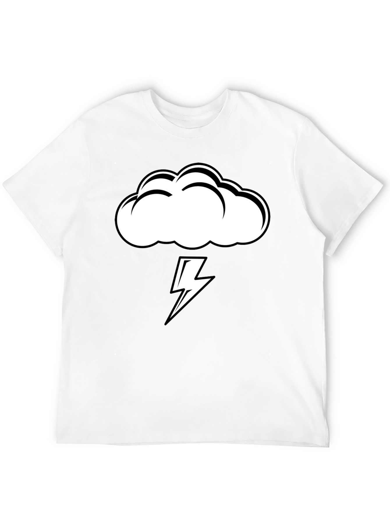 Storm Cloud Lightning Graphic Tee - Black