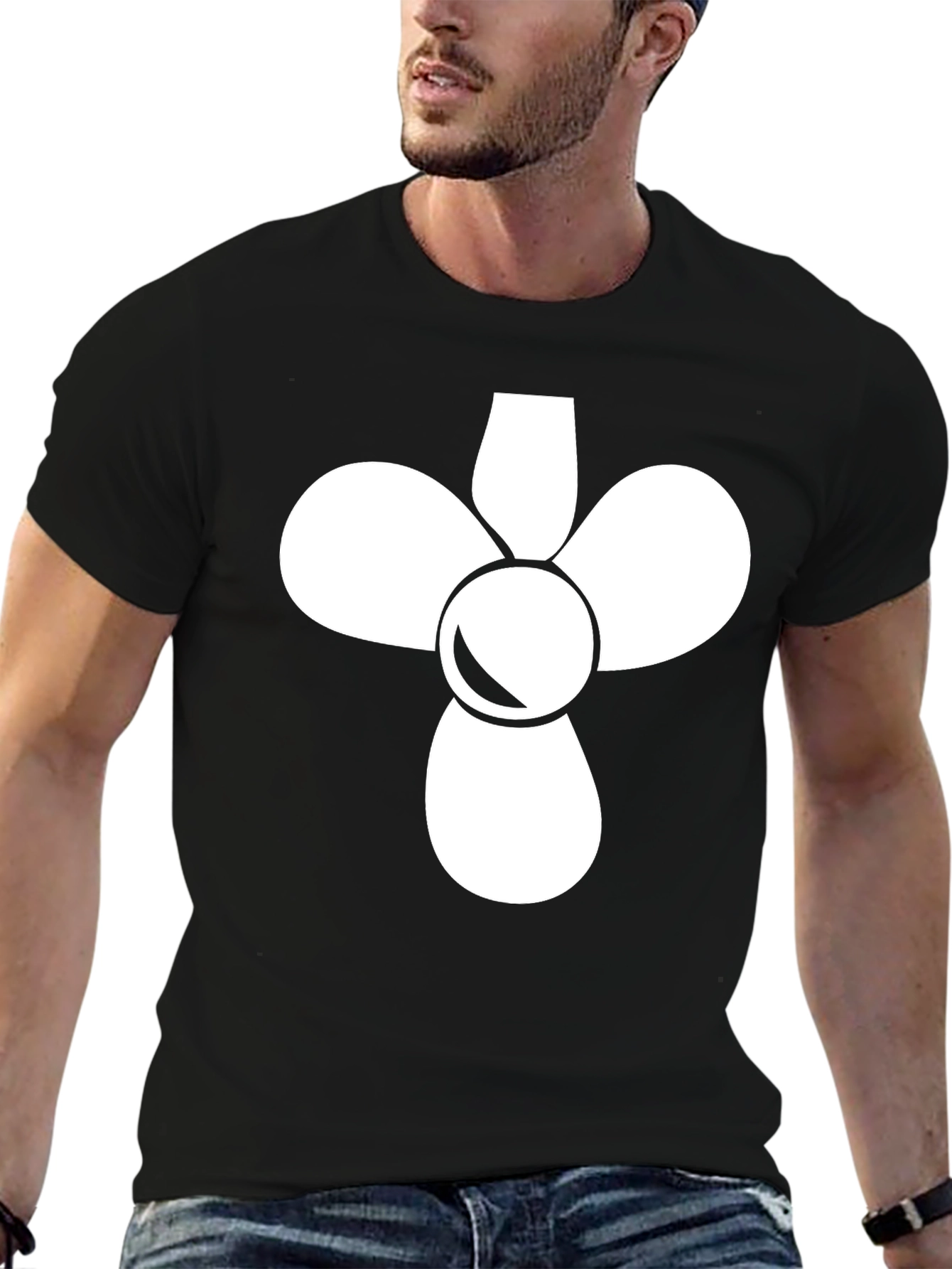 Fan Graphic Black T-Shirt - Cool Design