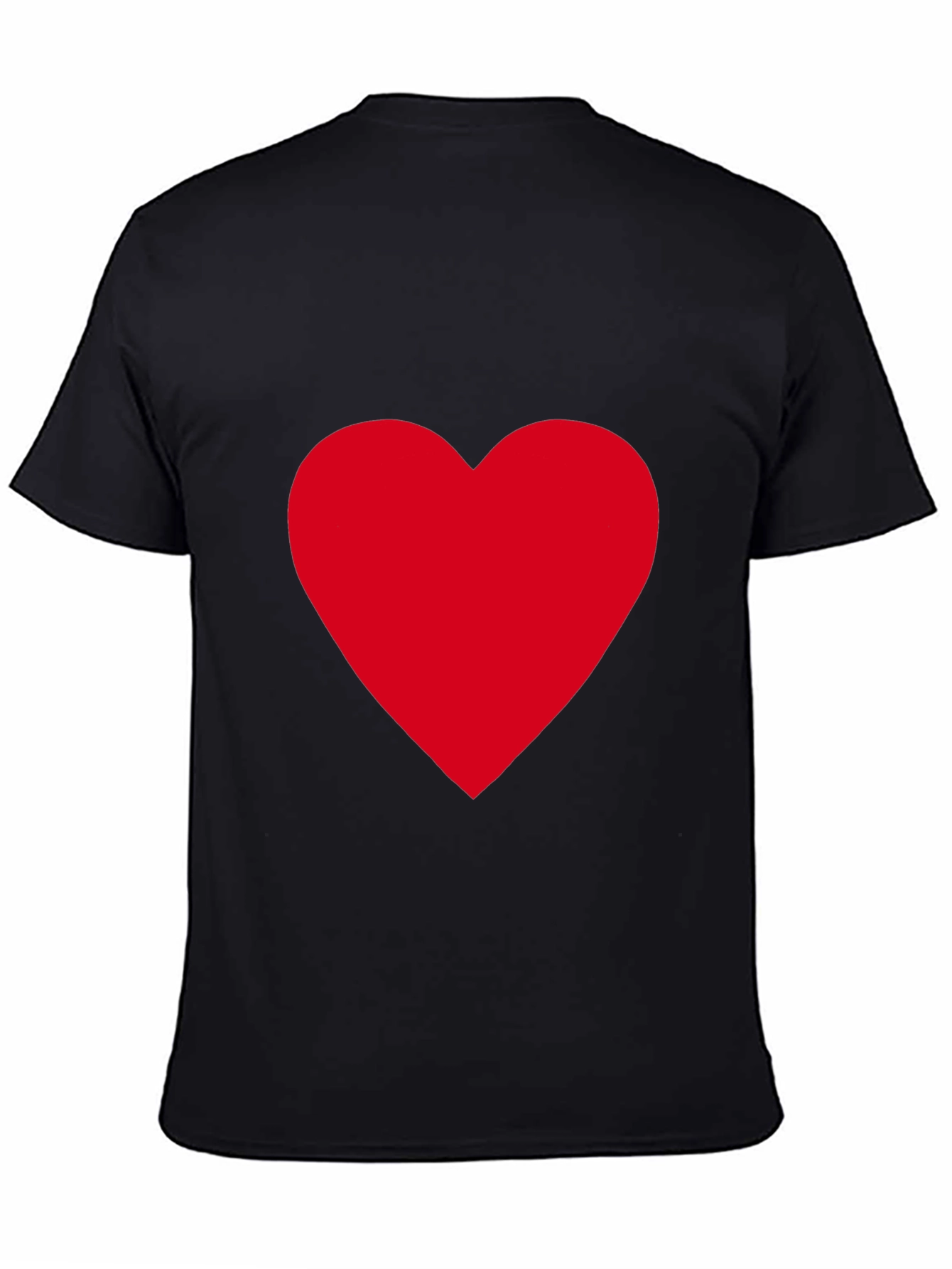 Bold Red Heart on Black T-Shirt