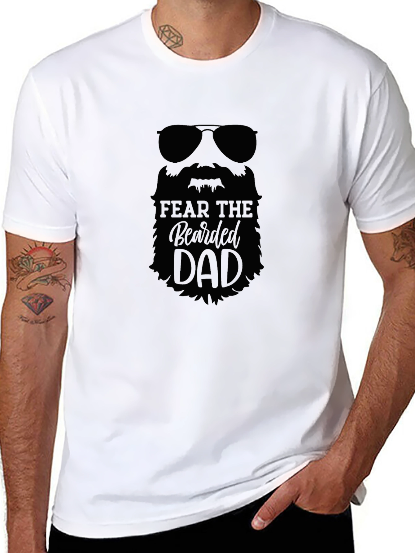 Fear The Bearded Dad Black T-Shirt