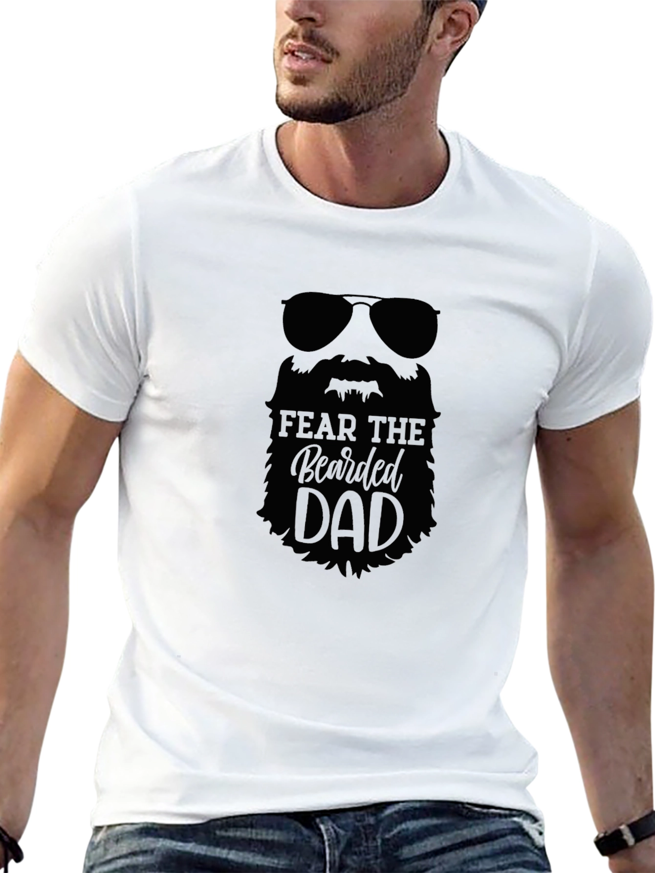 Fear The Bearded Dad Black T-Shirt