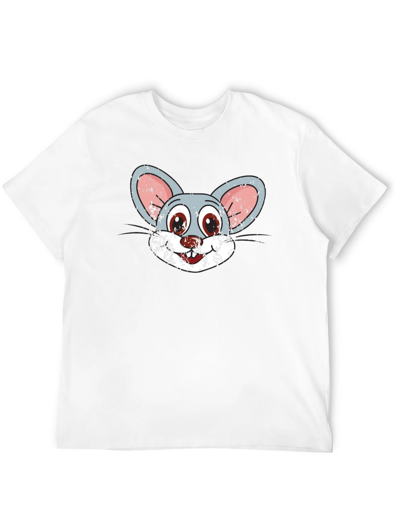 Cartoon Mouse Graphic Tee - Novelty Print T-Shirt