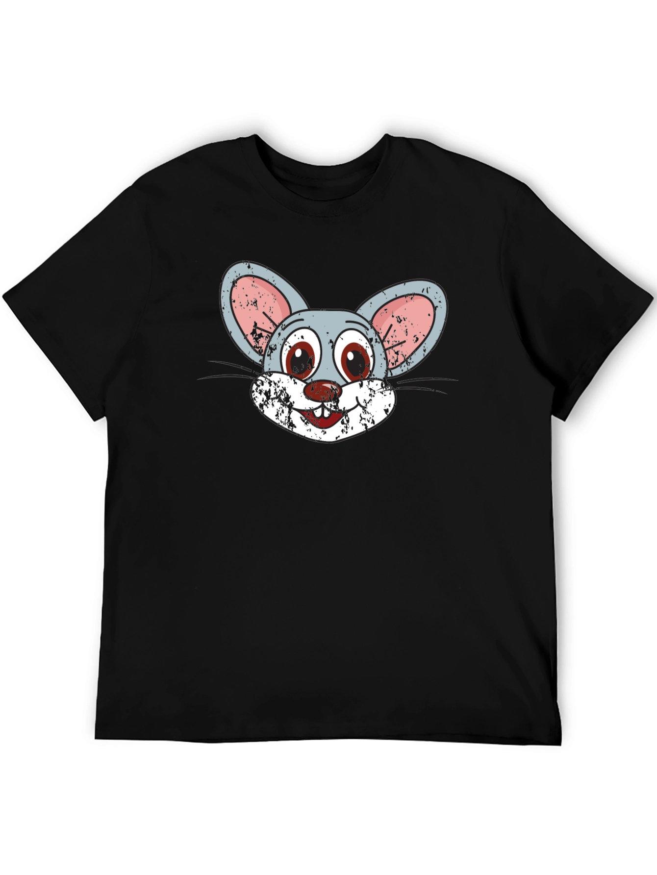 Cartoon Mouse Graphic Tee - Novelty Print T-Shirt