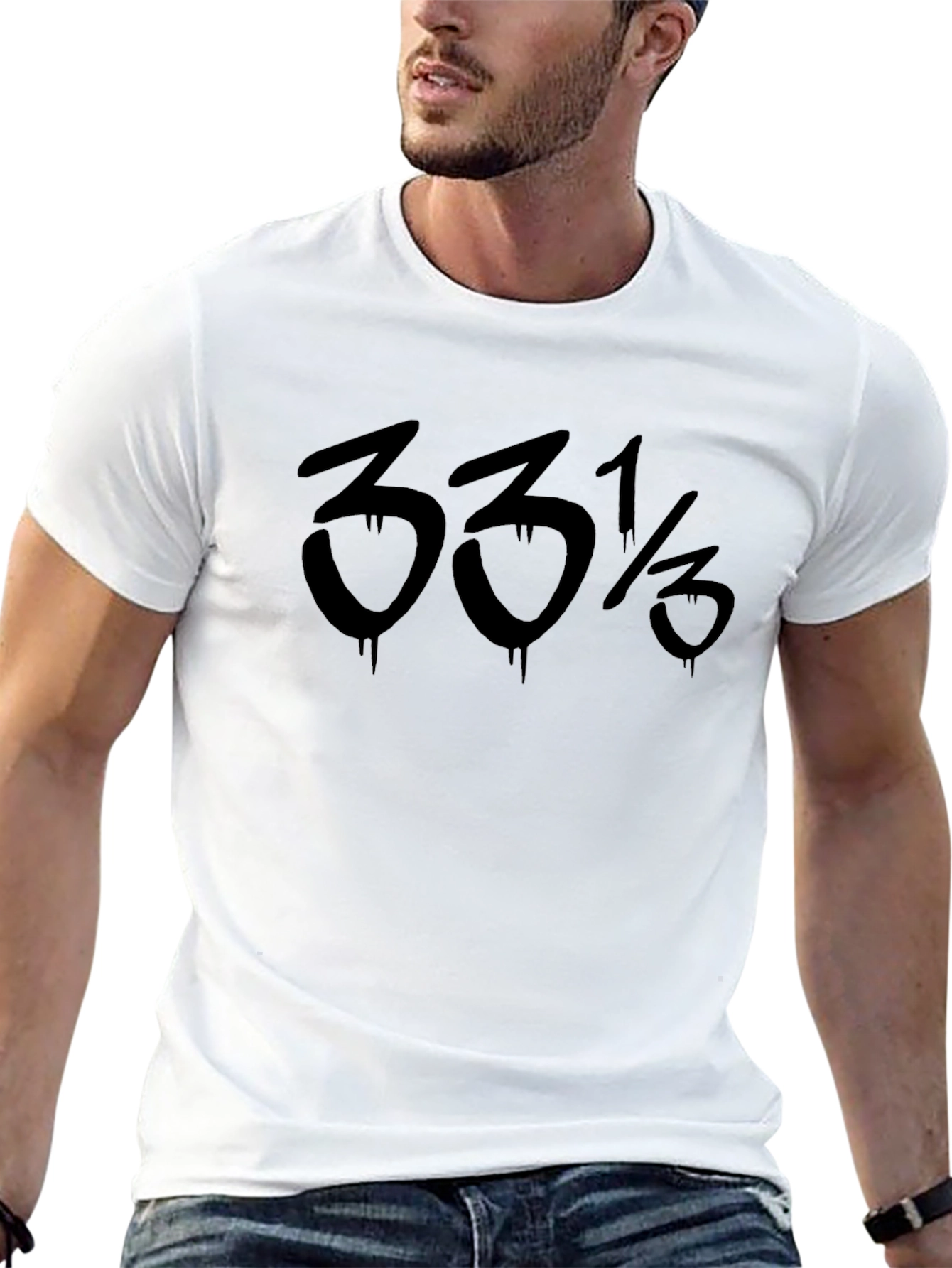 33 1/3 RPM Black Graphic Tee
