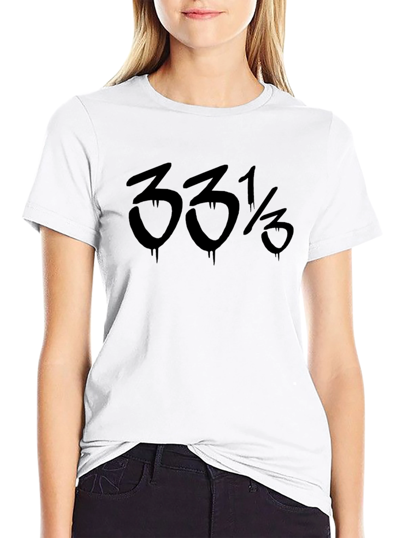 33 1/3 RPM Black Graphic Tee