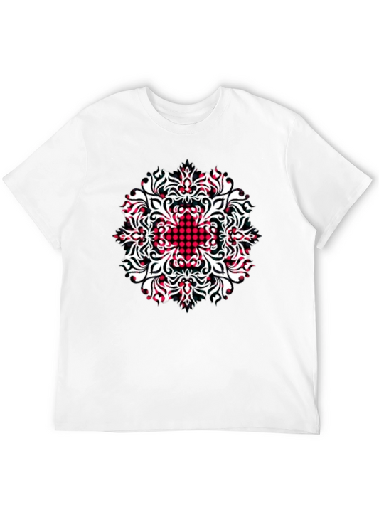 Black T-Shirt with Mandala Graphic Design