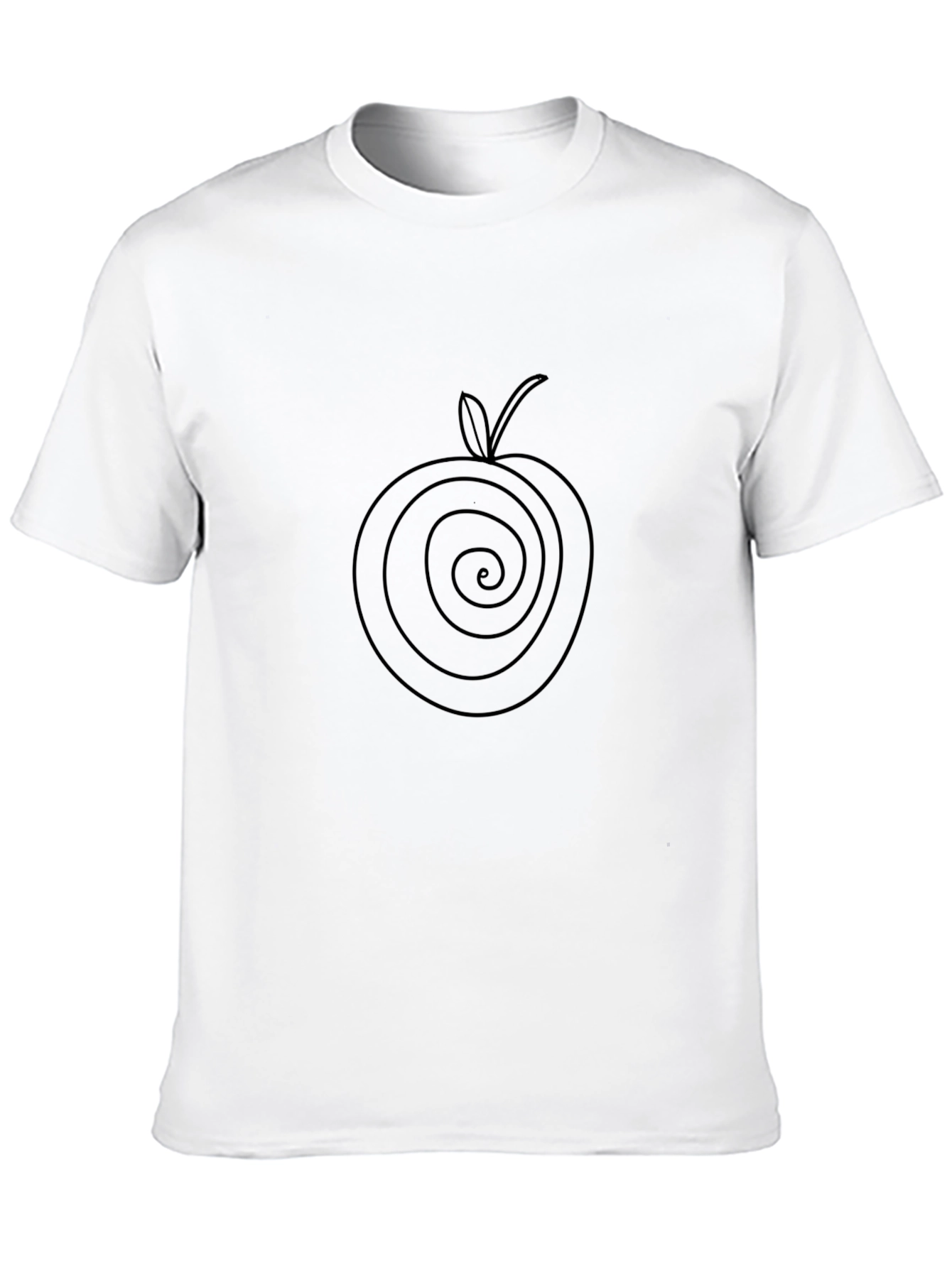 Spiral Apple Graphic Tee - Stylish Black T-Shirt
