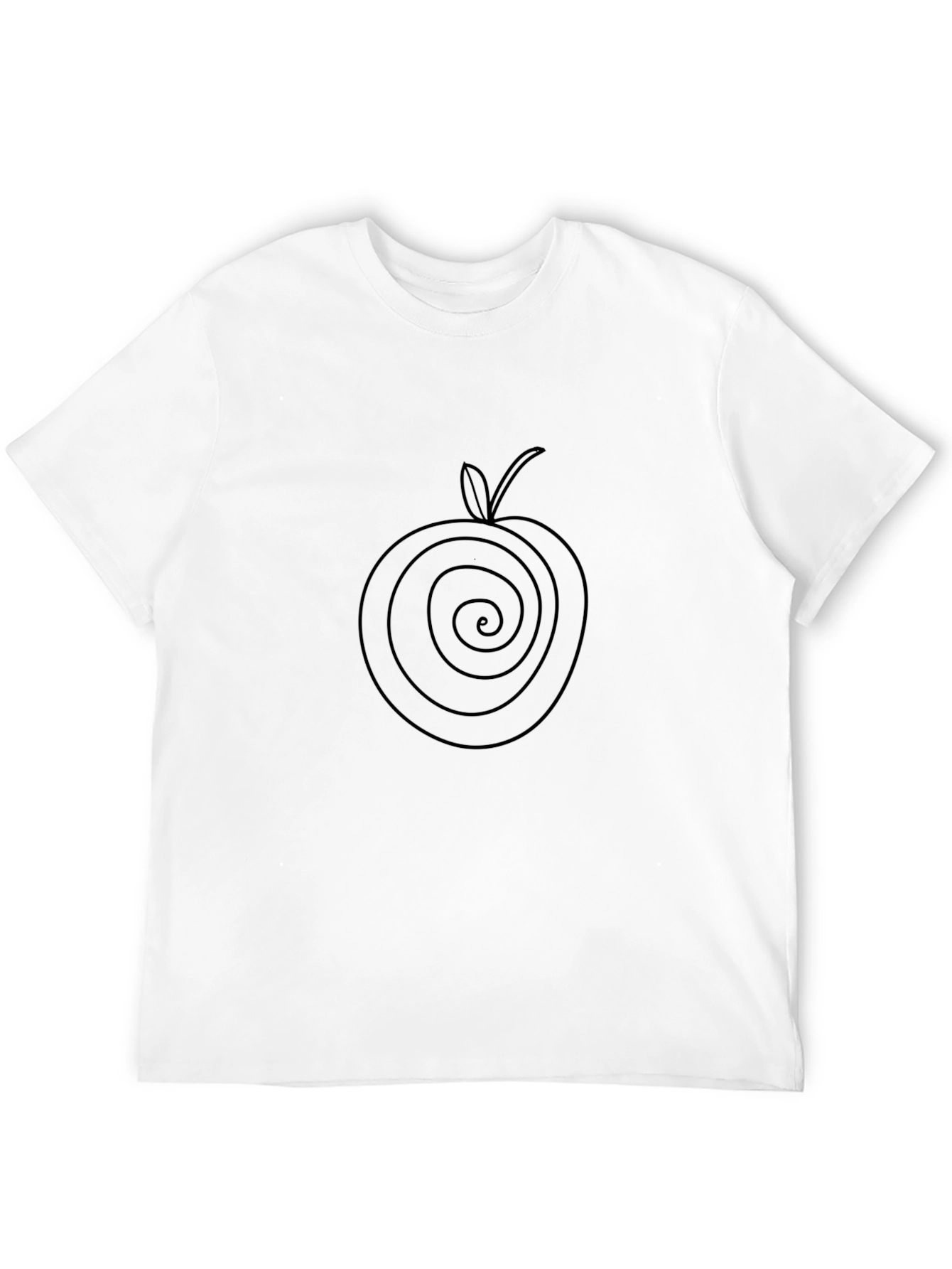 Spiral Apple Graphic Tee - Stylish Black T-Shirt