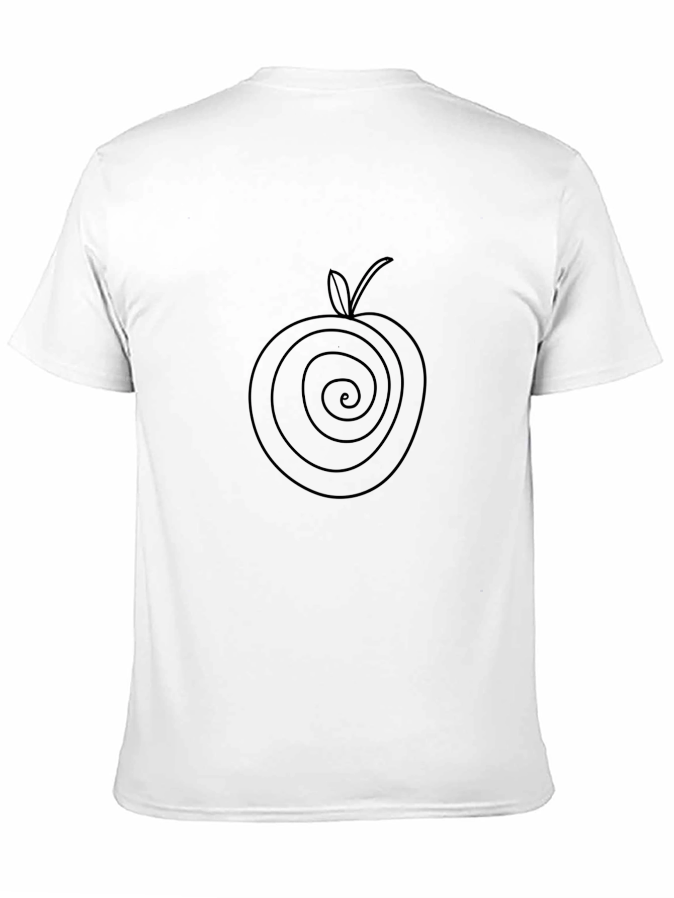 Spiral Apple Graphic Tee - Stylish Black T-Shirt