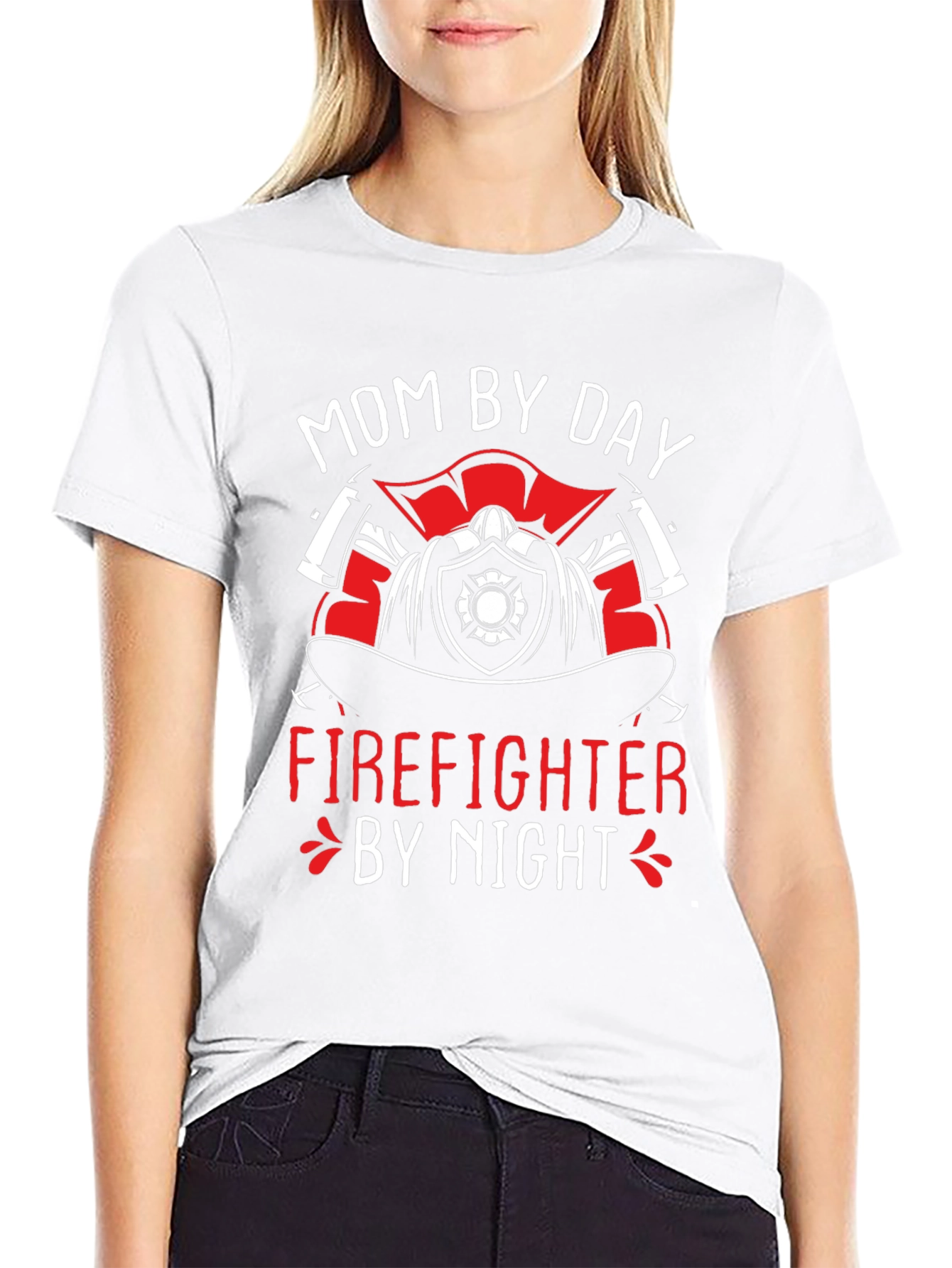 Mom Firefighter Graphic T-Shirt
