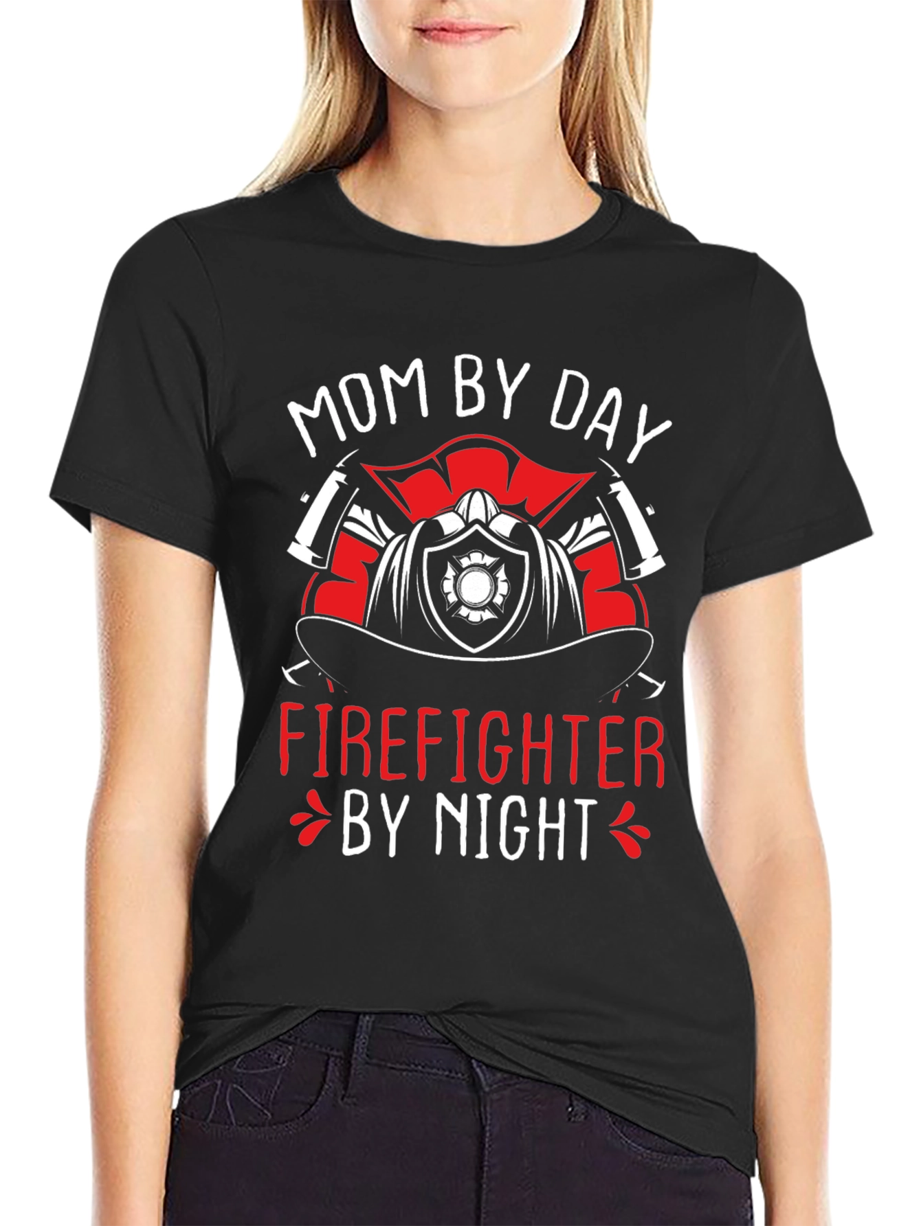 Mom Firefighter Graphic T-Shirt