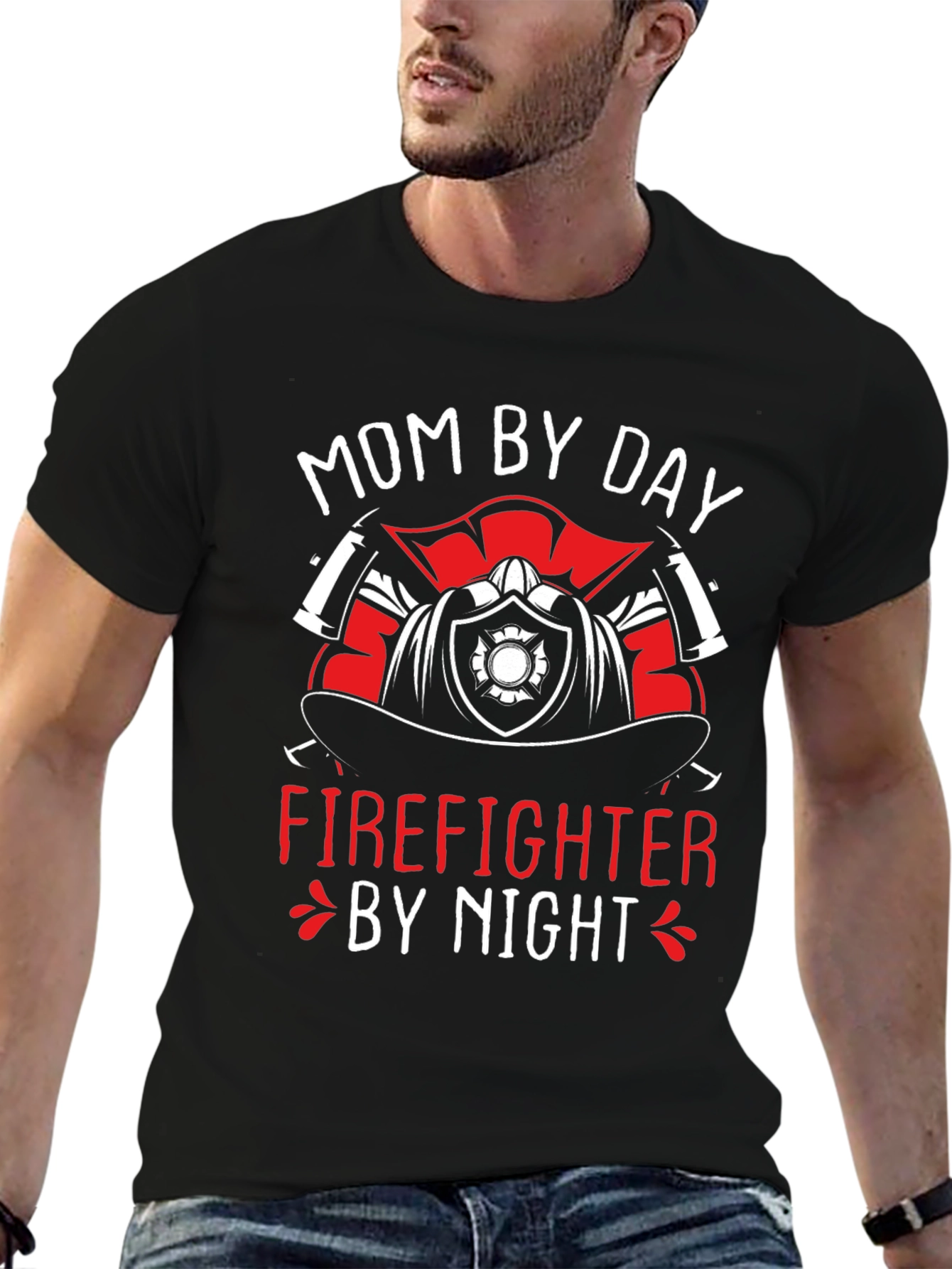 Mom Firefighter Graphic T-Shirt