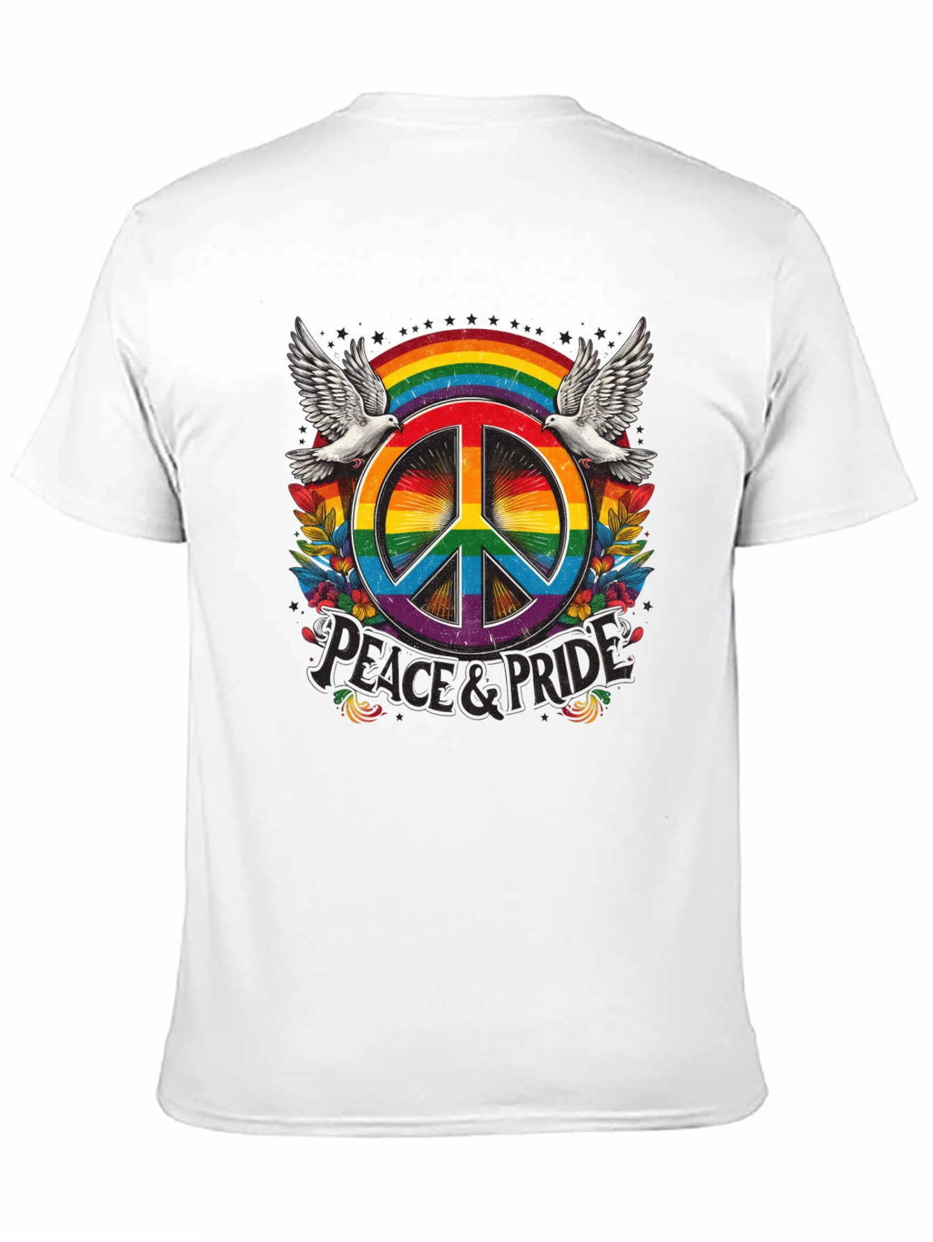 Peace & Pride Rainbow Graphic Tee